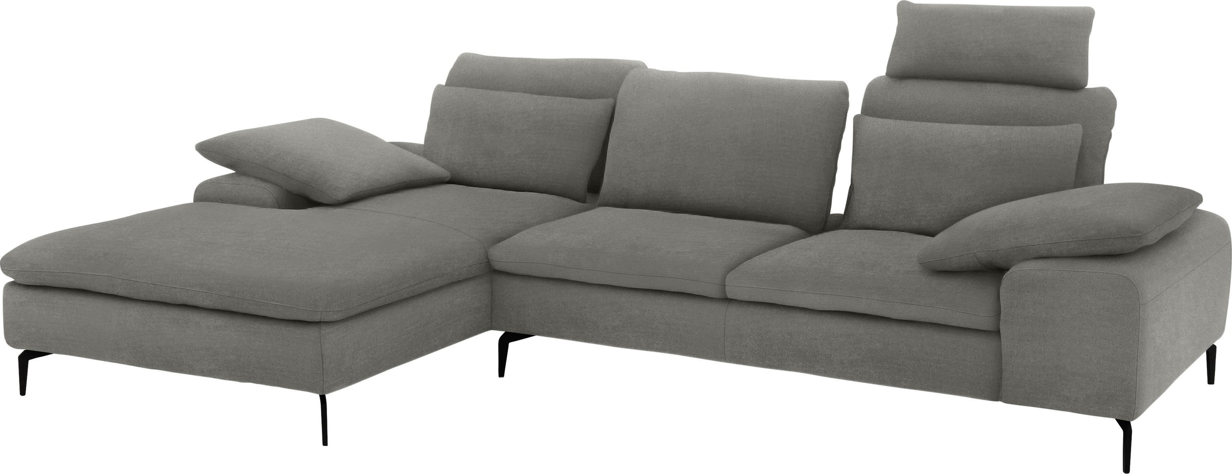W.SCHILLIG Ecksofa »valentinoo, Designsofa, bequem, elegant und zeitlos, L-Form«, (Set), inklusive Hocker, mit Sitztiefenverstellung, Breite 299 cm