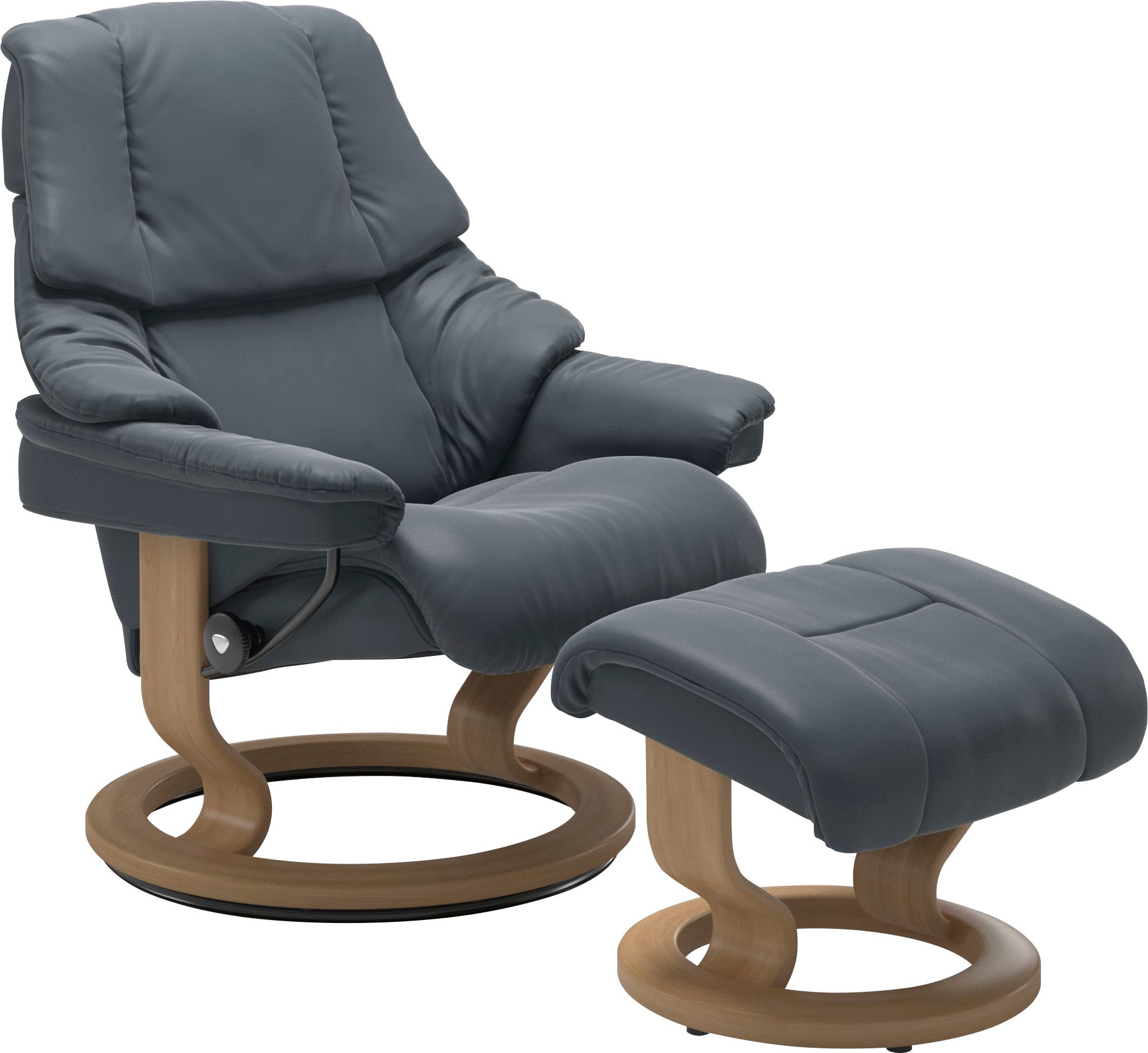 Stressless® Relaxsessel »Reno«, (Set, Relaxsessel mit Hocker), mit Hocker, mit Classic Base, Größe S, M & L, Gestell Eiche