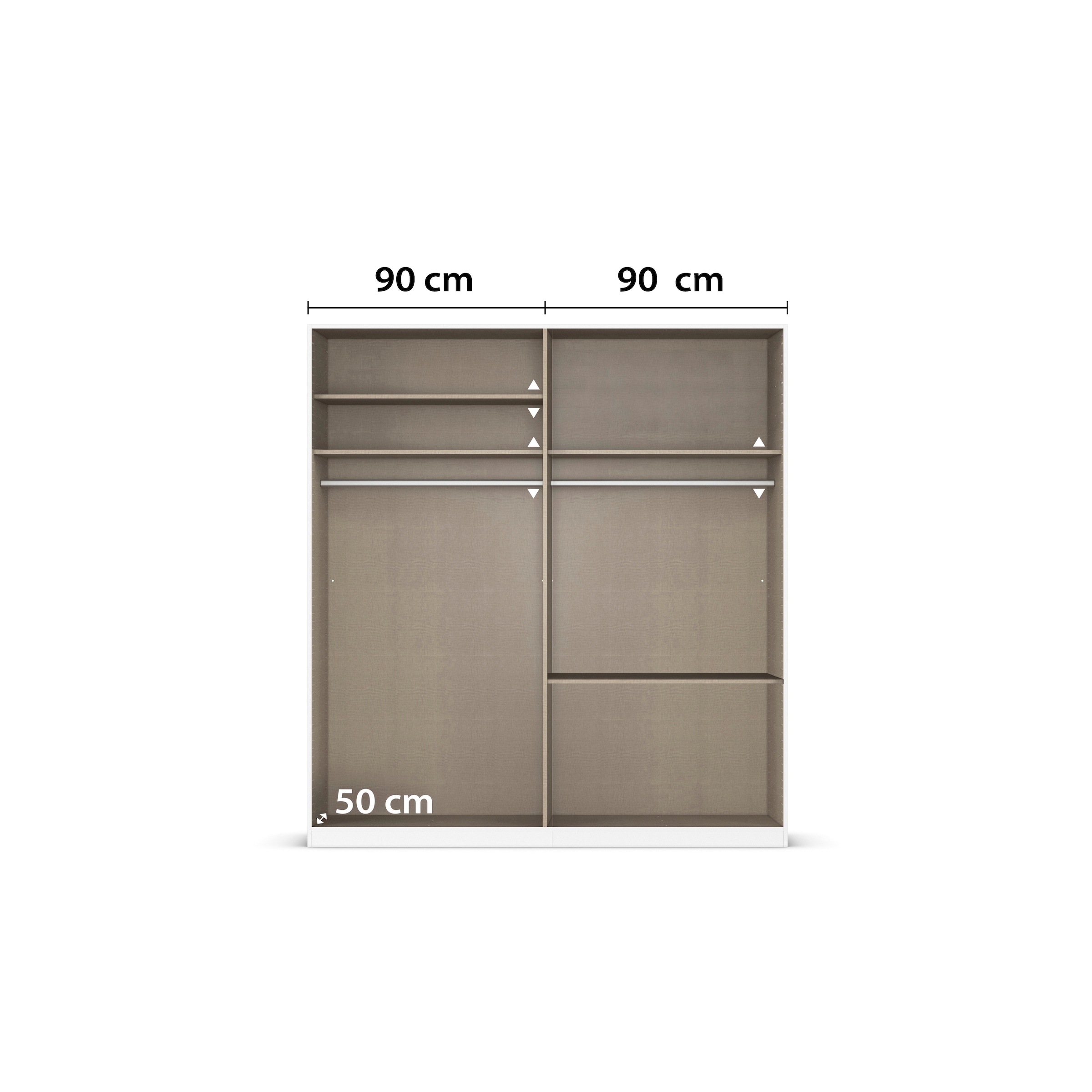 rauch Kleiderschrank »Drehtürenschrank Schrank Garderobe Wäscheschrank Schlafzimmer AVOLA«, (in 3 verschiedenen Ausstattungen BASIC/CLASSIC/PREMIUM), mit hochwertigen Stangengriffen aus Metall in Schwarz MADE IN GERMANY