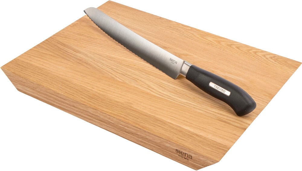 Siena Home Brotmesser »TREVISO«, (Set, 2 tlg., Brotmesser Treviso 21cm & Schneidebrett Brescia 45°), 21 cm, inkl. Schneidebrett BRESCIA