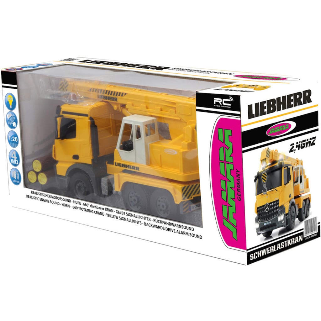 Jamara RC-LKW »Schwerlastkran Mercedes Liebherr 2,4GHz gelb«