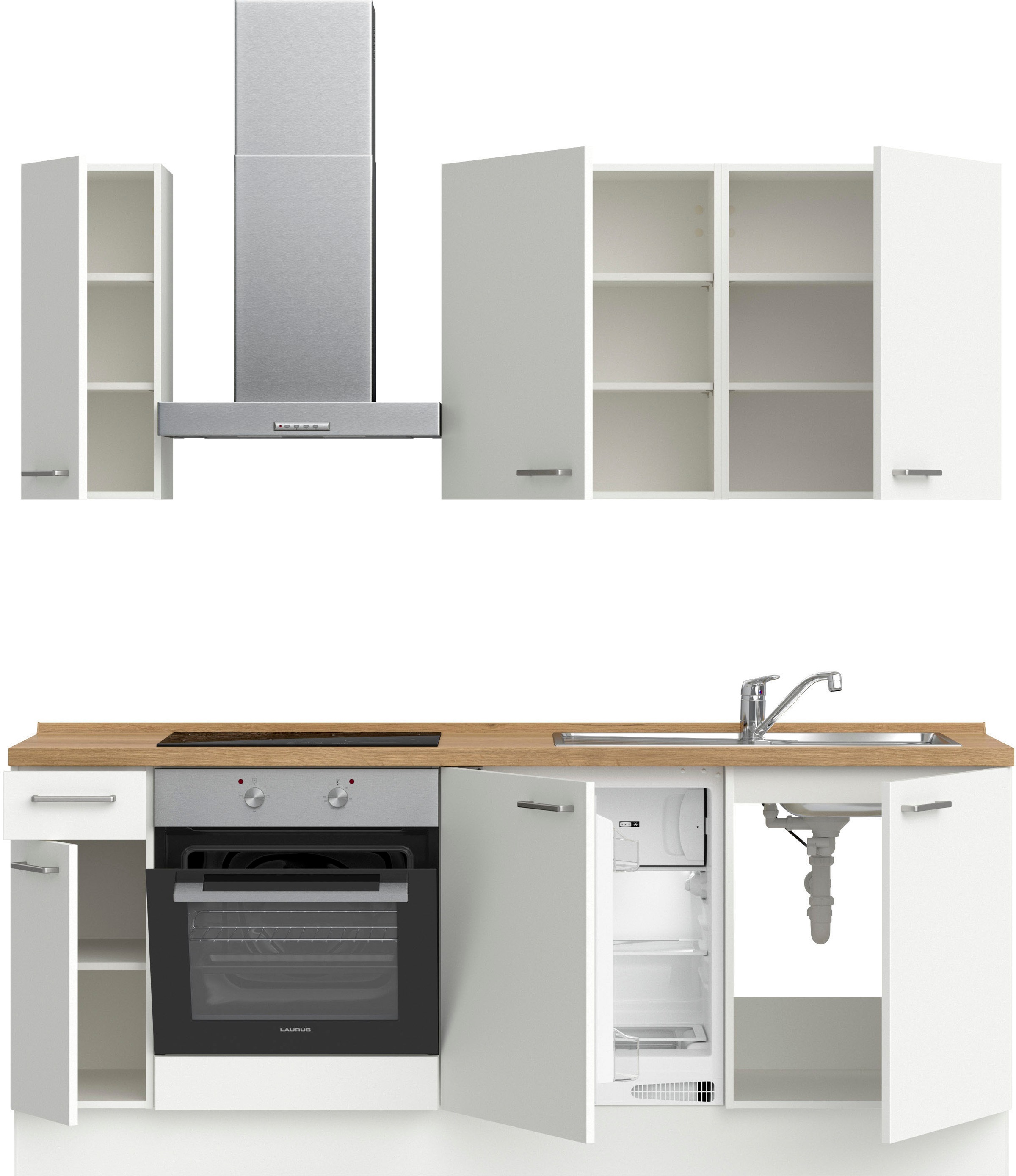 nobilia® Küchenzeile »"Touch I"«, vormontiert, Ausrichtung wählbar, Breite 210 cm, wahlw. mit E-Geräten