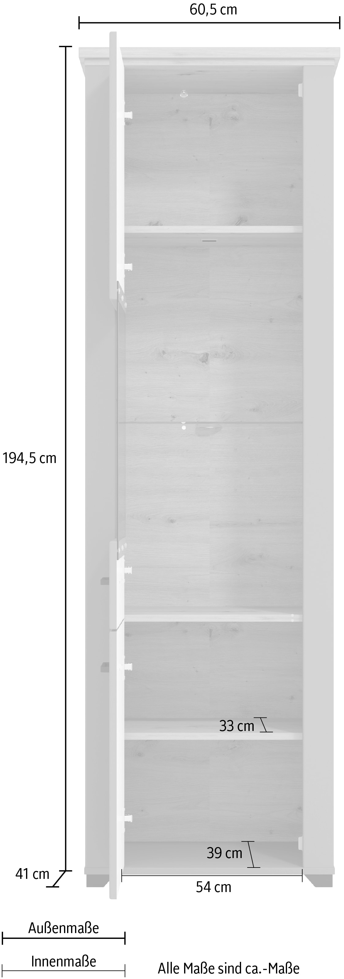 Home affaire Vitrine »Valencia«, Türen und Einlegeböden mit 4mm-Sicherheitsglas