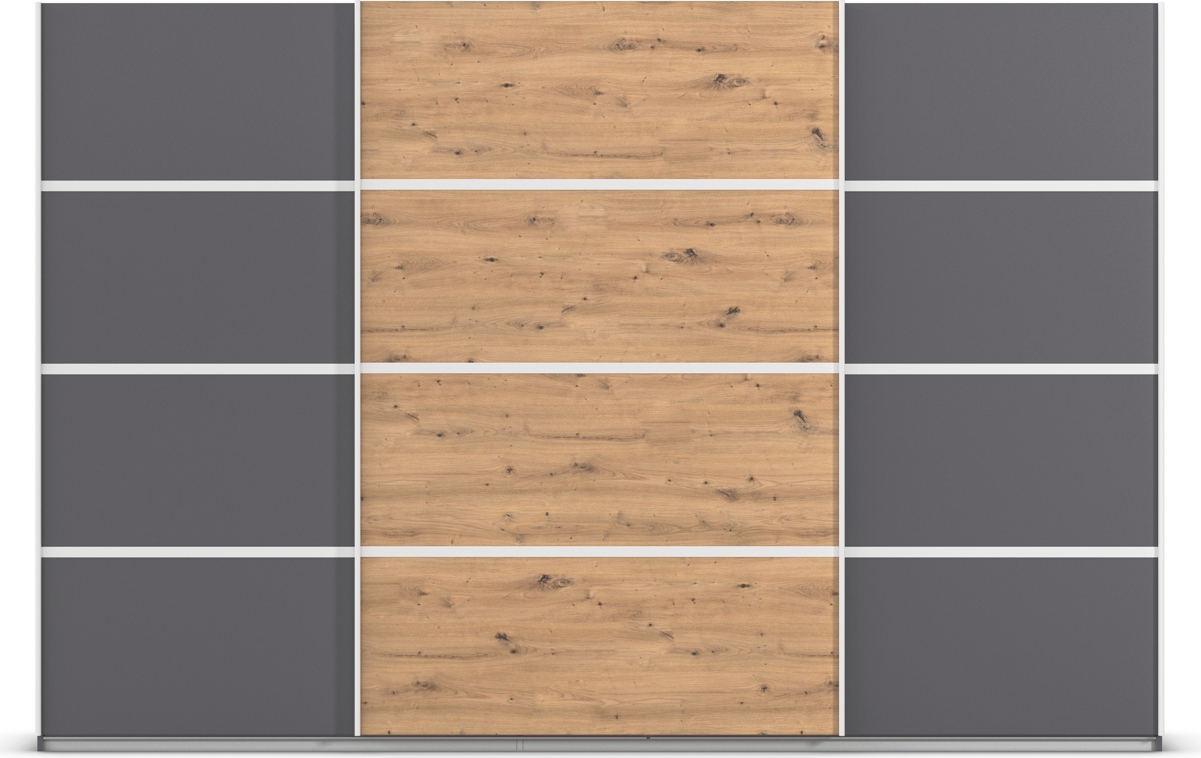 rauch Kleiderschrank »Schwebetürenschrank Garderobe Schrank TOP ANGEBOT Avola«, (in 3 verschiedenen Ausstattungen BASIC/CLASSIC/PREMIUM), mit eleganten Zierleisten in Chrom, Schwarz oder Weiß MADE IN GERMANY