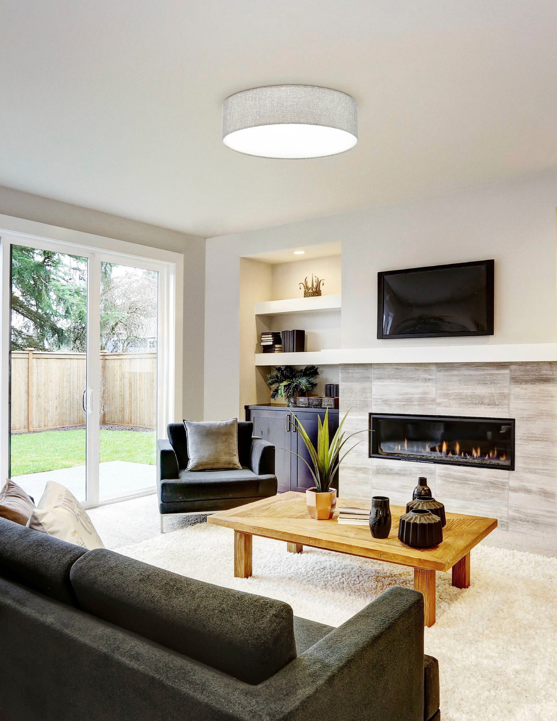 EGLO Deckenleuchte »PASTERI« E27 Deckenleuchte aus Textil und Kunststoff, F günstig online kaufen