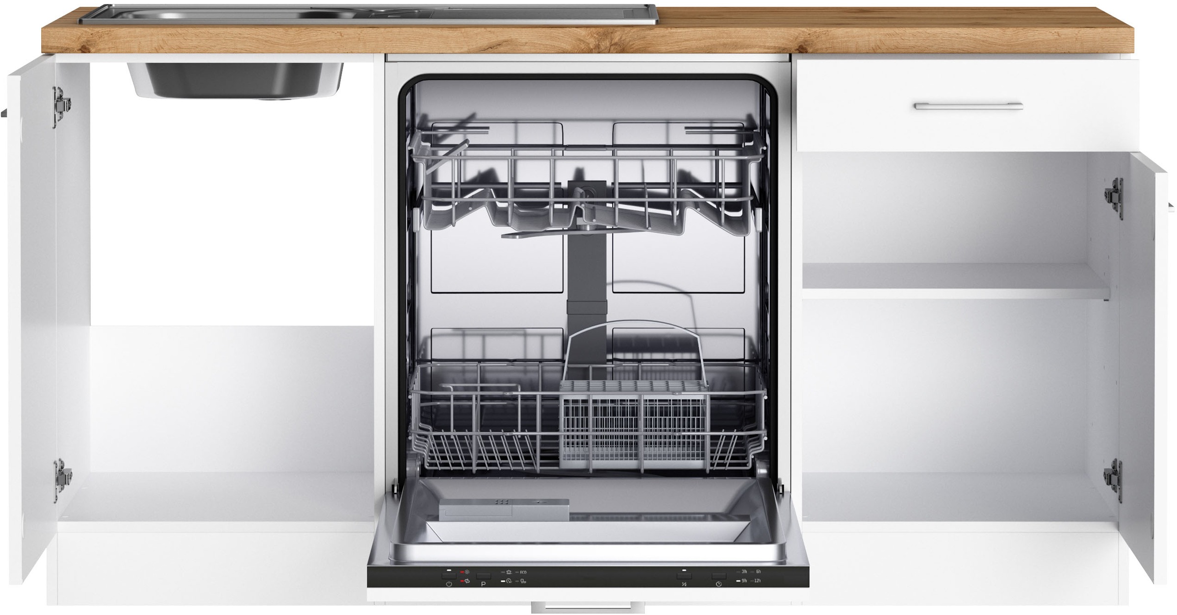 KOCHSTATION Winkelküche »KS-Milan« Stellbreite 250/220 cm, viel Stauraum, wahlweise mit E-Geräten