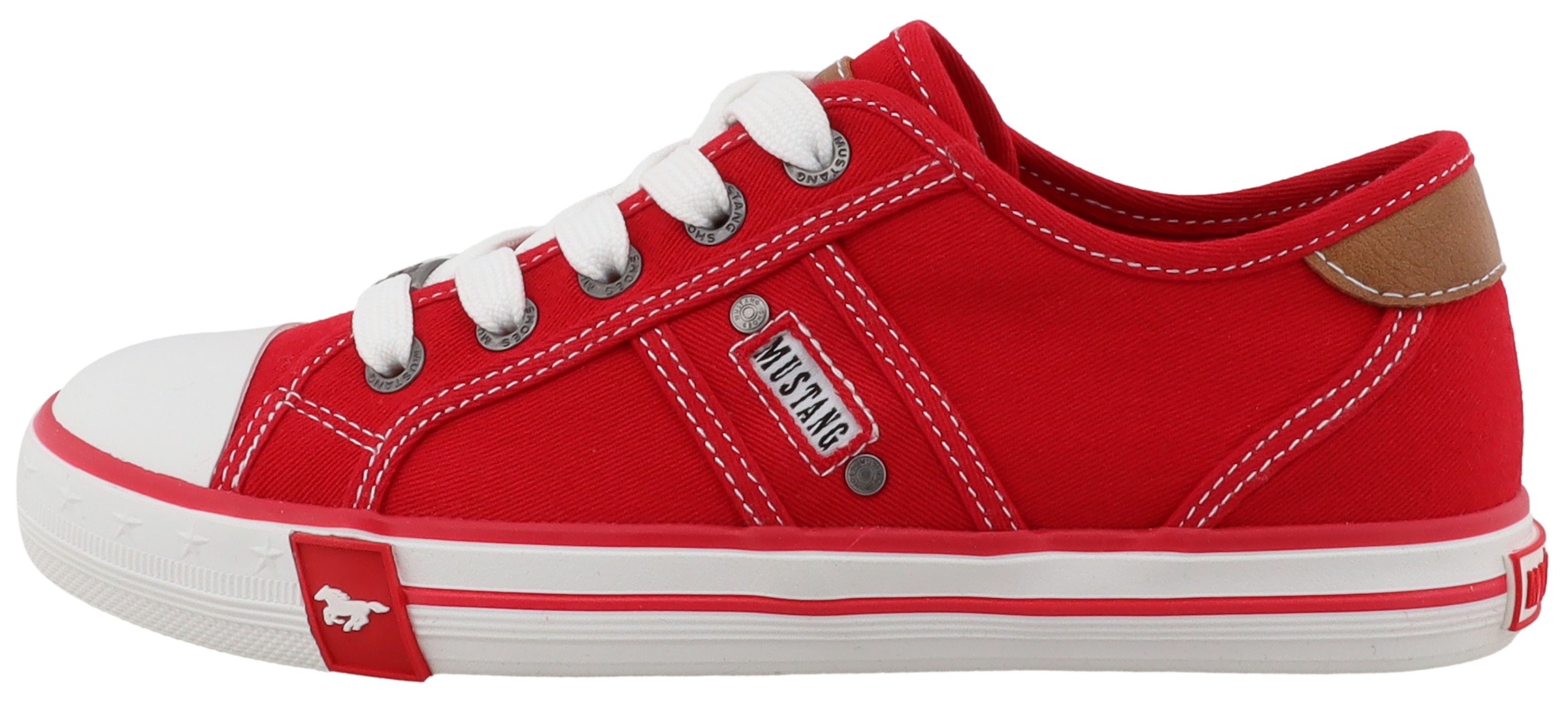 Mustang Shoes Sneaker »Gaspare«  Freizeitschuh, Halbschuh, Schnürschuh mit auffälliger Kontrastnaht