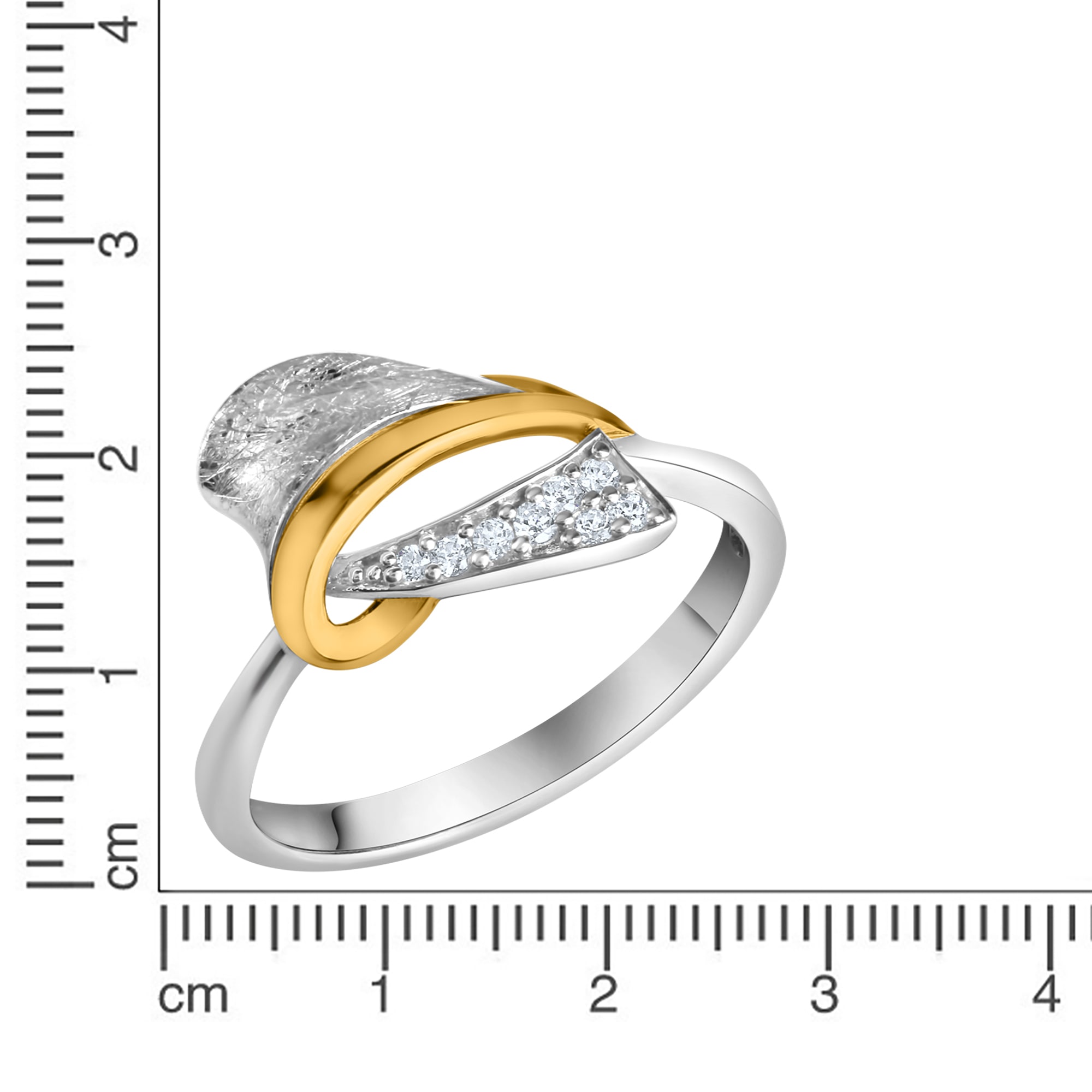 Vivance Fingerring »925-Sterling Silber rhodiniert teilweise vergoldet mit Zirkonia«