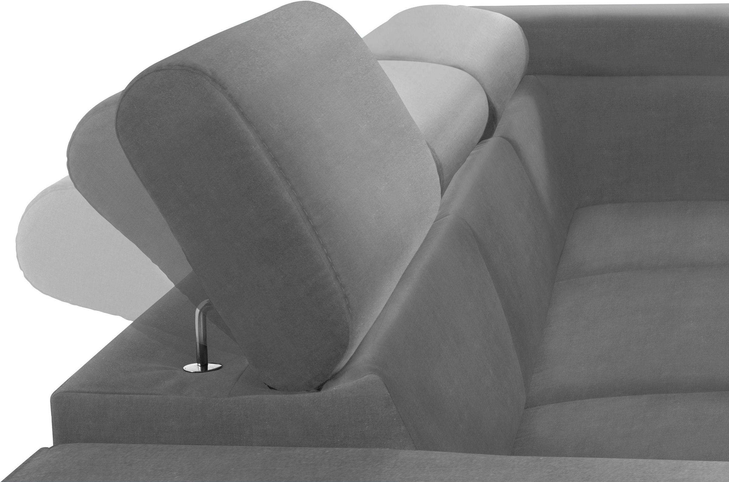 COTTA Polstergarnitur »Morven L-Form«, (Set), Set bestehend aus: Ecksofa mit Kopfteilverstellung & Hocker