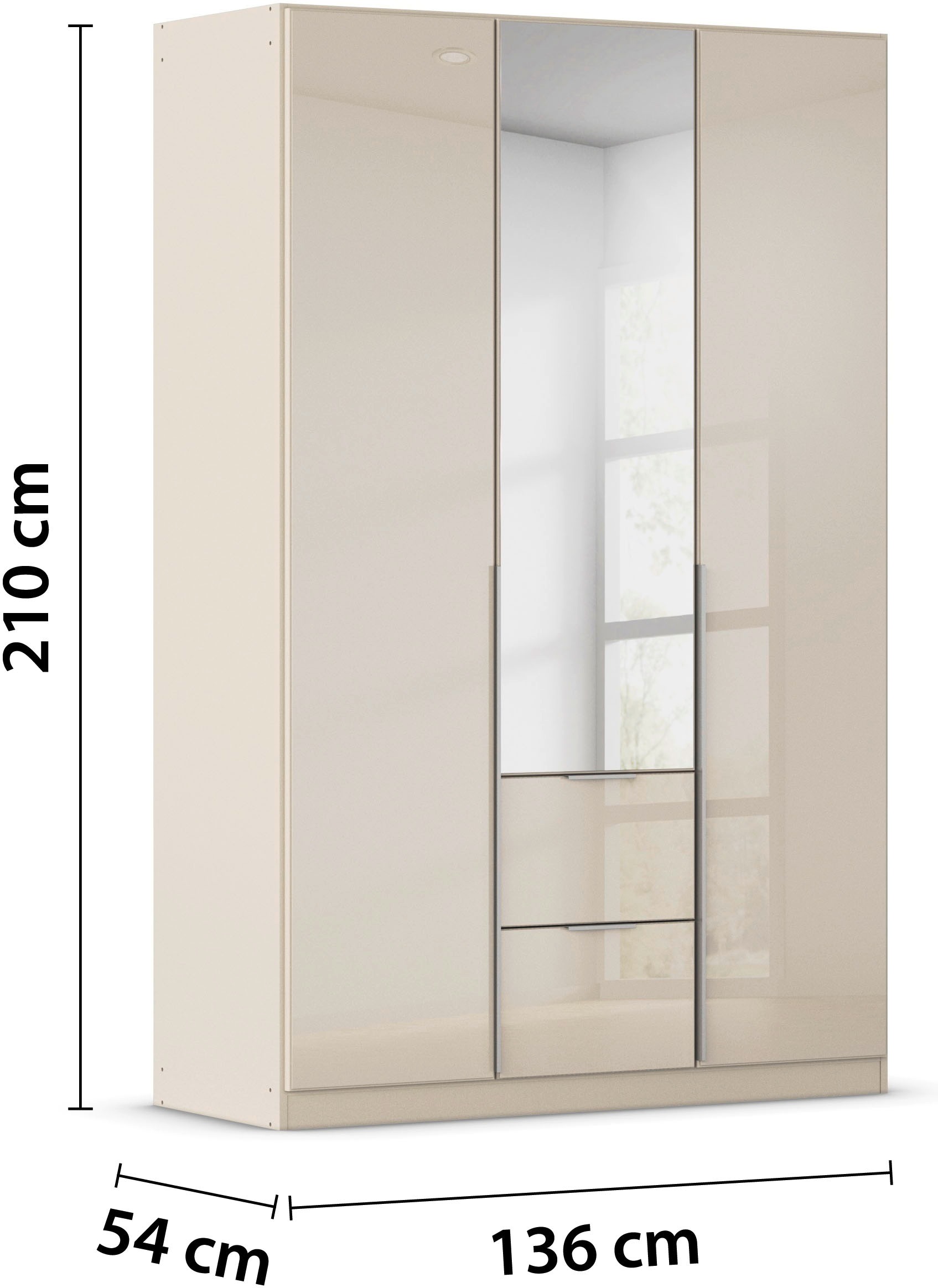 rauch Drehtürenschrank »Kleiderschrank Kleiderschränke Schrank Garderobe AGORDO mit Glasfront«, mit Außenschubkästen, in 6 Breiten und 2 Höhen MADE IN GERMANY