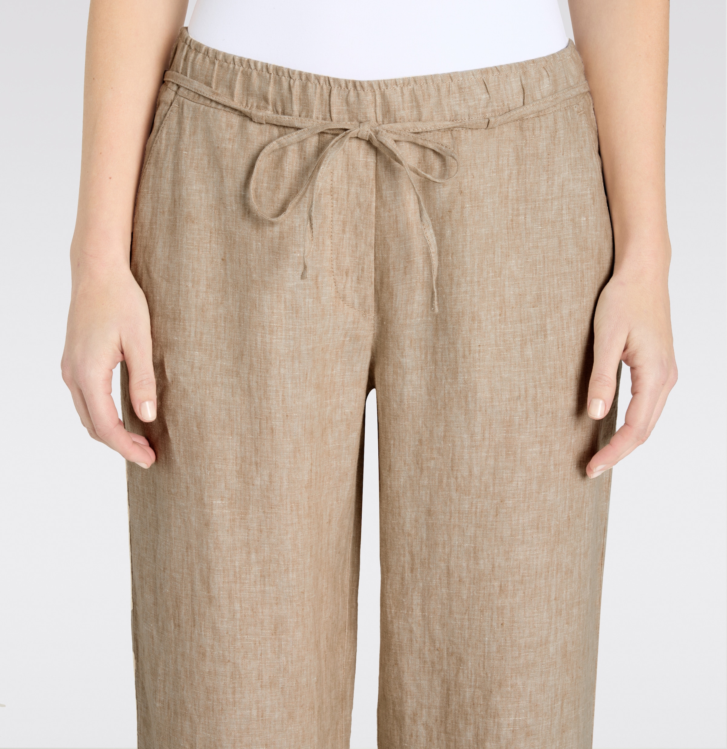 MAC Leinenhose »CHIARA BELT«  Sommerhose Wide Fit, mit geradem, weitem Bein