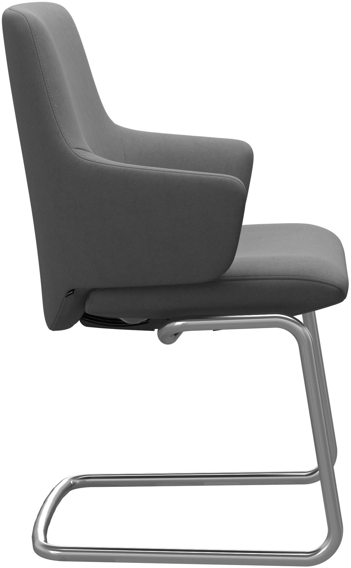 Stressless® Polsterstuhl »Laurel«, Microfaser DINAMICA, Low Back mit Armlehne, Größe L, mit Beinen aus Stahl in Chrom glänzend