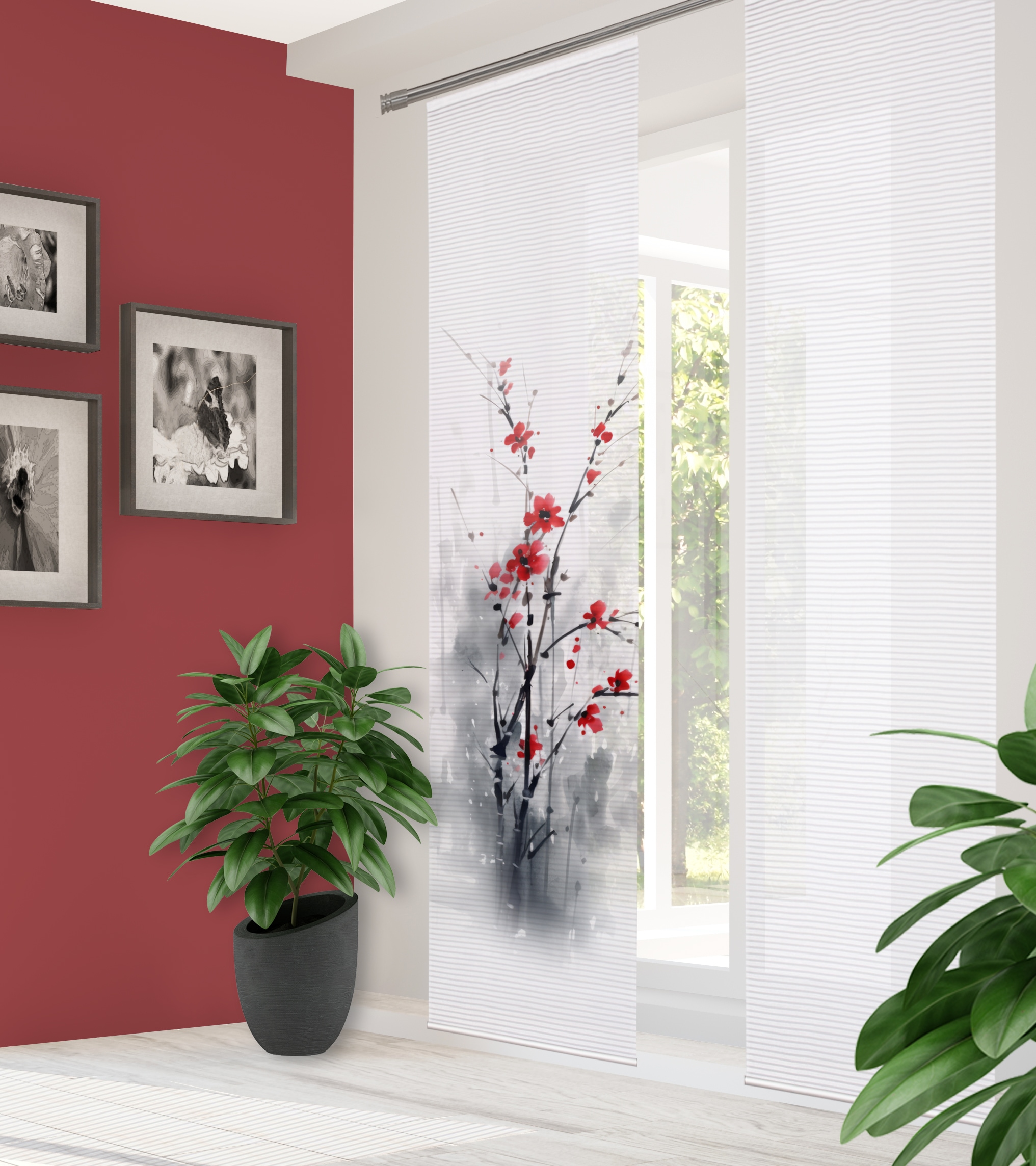 HOME in green Schiebegardine »BELMIRA« Paneelwagen 1 Stk. tlg. DIGITALBEDRU günstig online kaufen