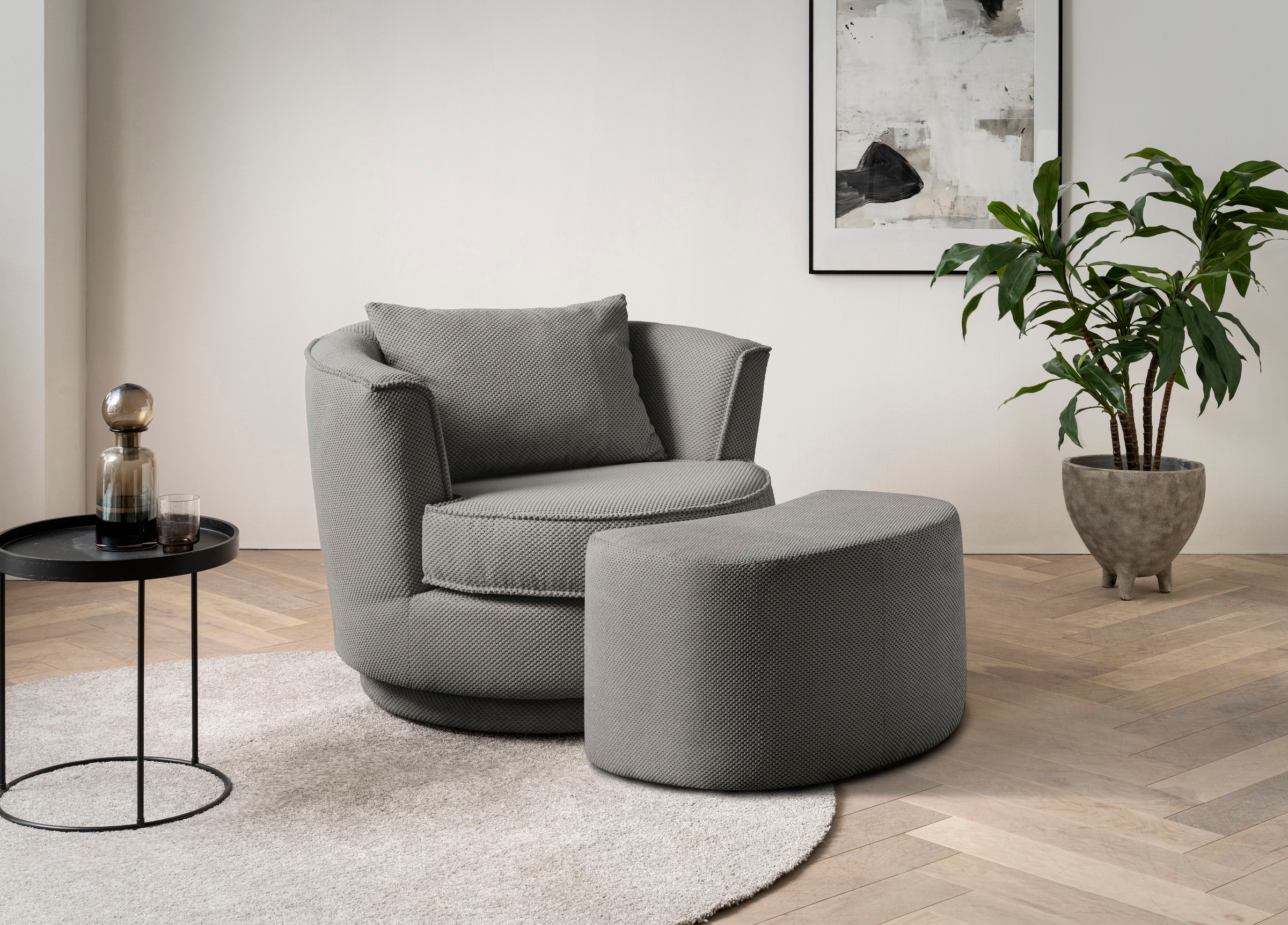 Leonique Drehsessel »MAISIE, Love Seat,Lese-Sessel,Sessel-Set, mit Hocker«, günstig online kaufen