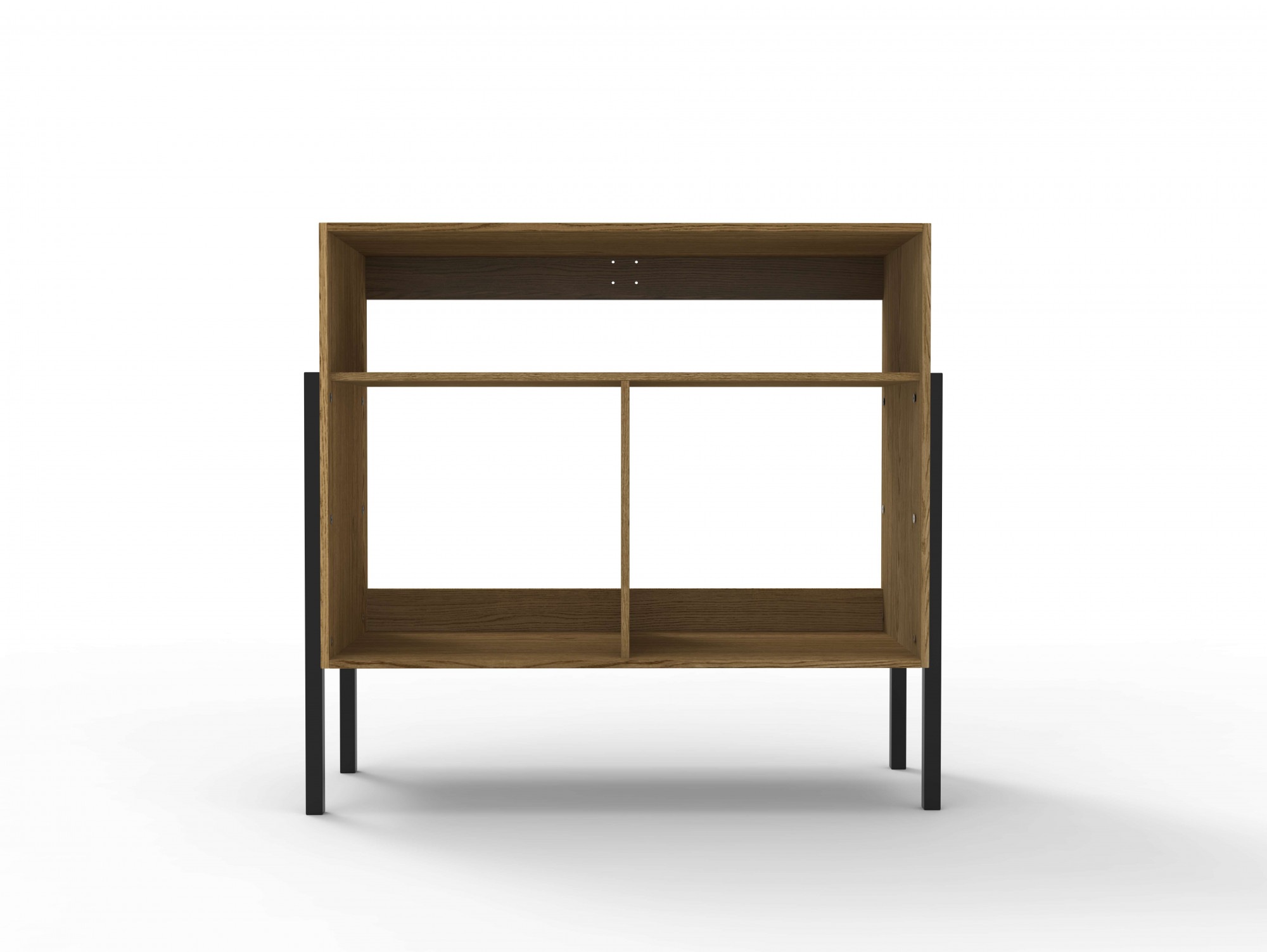 andas Sideboard »Finton«, Kommode mit 3 offenen Fächern, Korpuss aus massiver Eiche