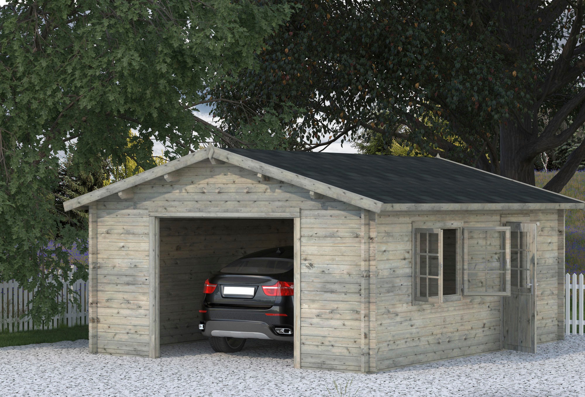 Palmako Garage »Irene/Roger«, BxTxH: 514x598x287 cm, ohne Tor, grau