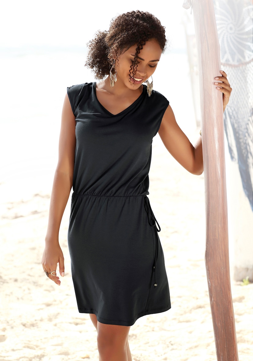 NEUE schwingendem kaufen Jerseykleid, online mit weit - Scott Laura KOLLEKTION Saum