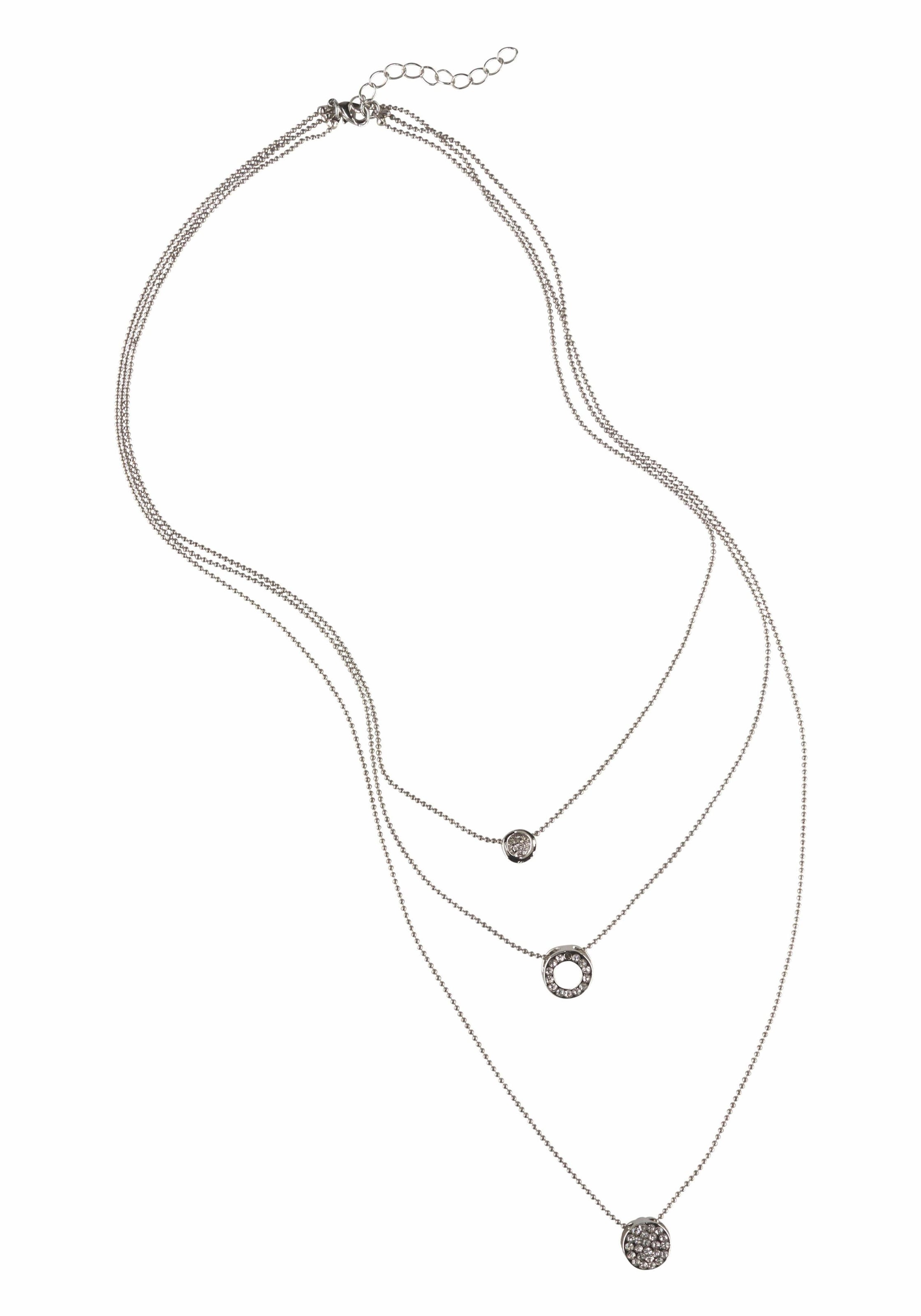 Bild von Firetti Kette mit Anhänger »Layering Kette mit 3 runden Anhängern«, mit Glasstein