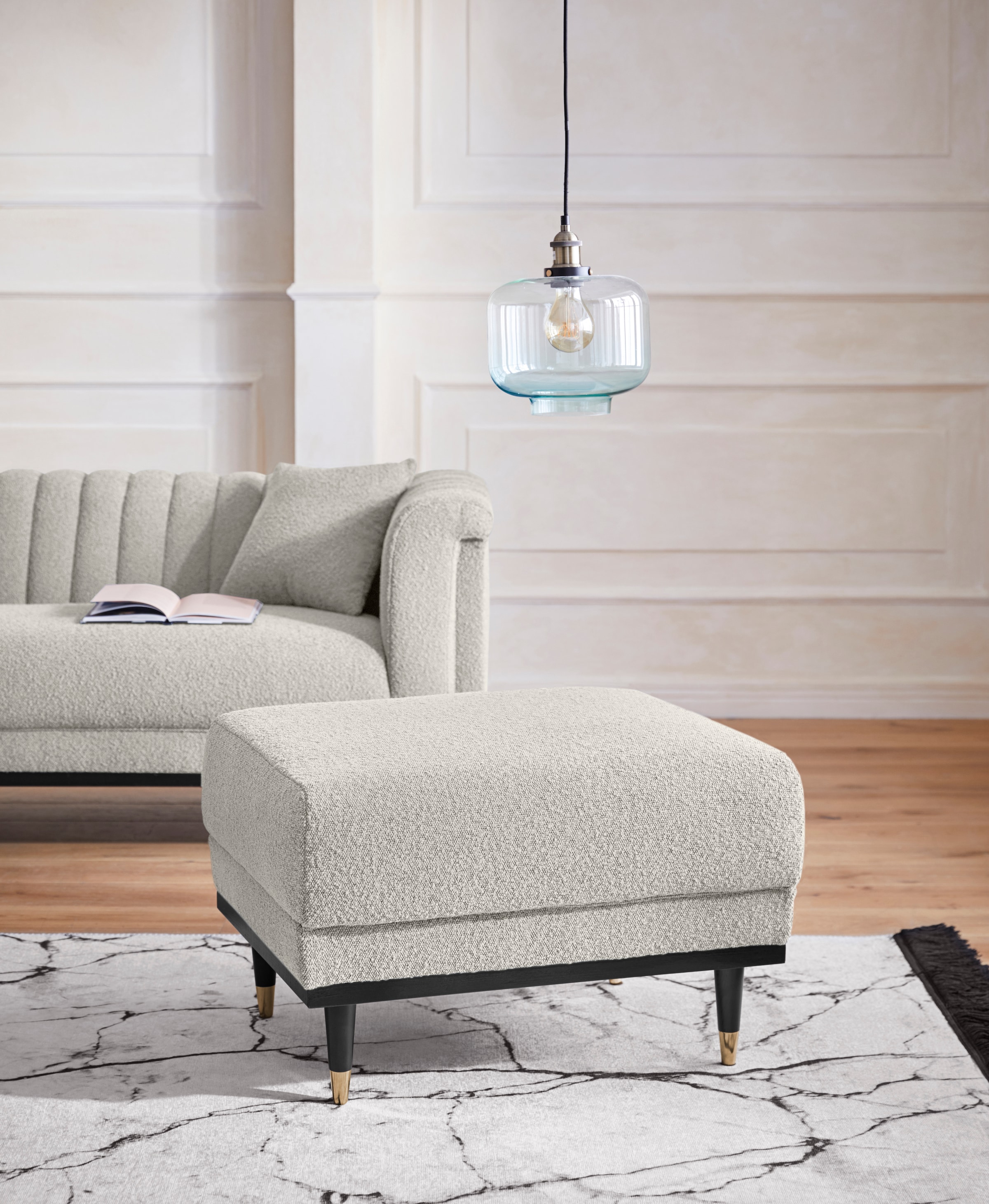 Home affaire Polsterhocker »Chamby New« im Bouclé-Strukturbezug günstig online kaufen