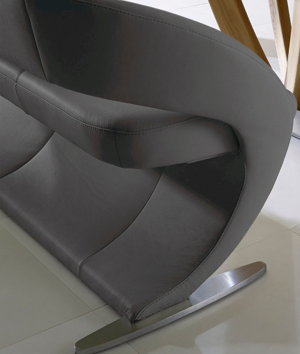 K+W Komfort & Wohnen Polsterbank »Wave«, in geschwungener Optik mit Metallkufe