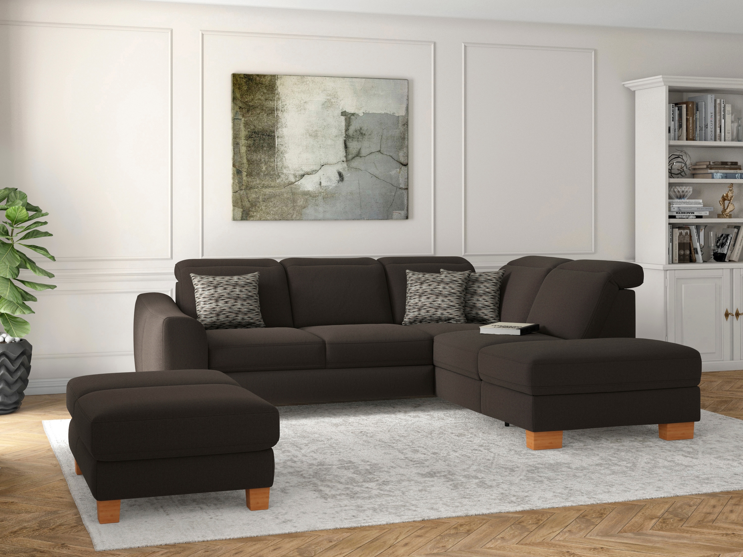 sit&more Ecksofa »Dundee L-Form« mit Federkern und Massivholzfüßen, wahlwei günstig online kaufen