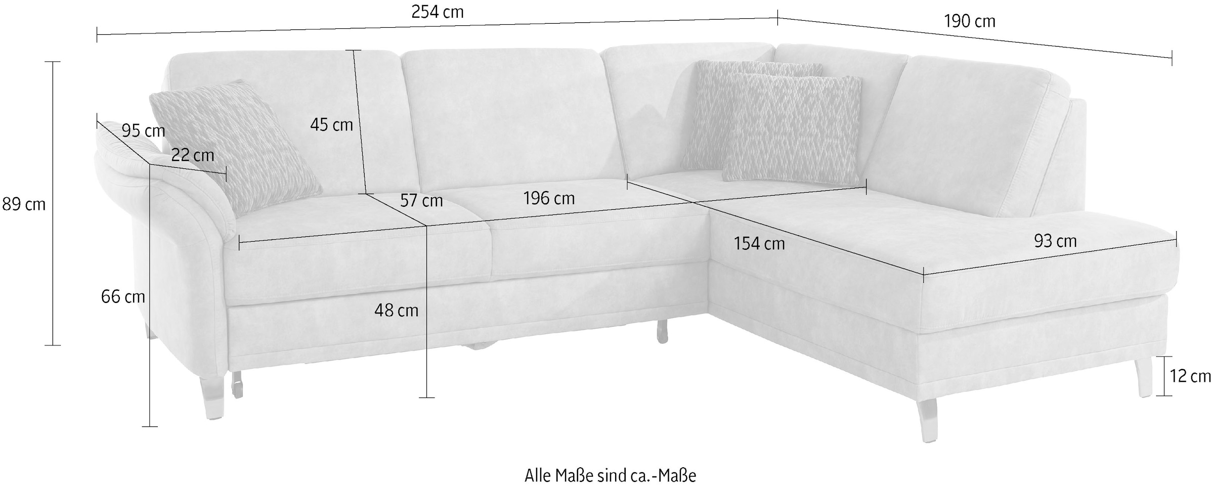 sit&more Ecksofa »Clio L-Form«, wahlweise mit Bettfunktion und Bettkasten, inklusive Federkern