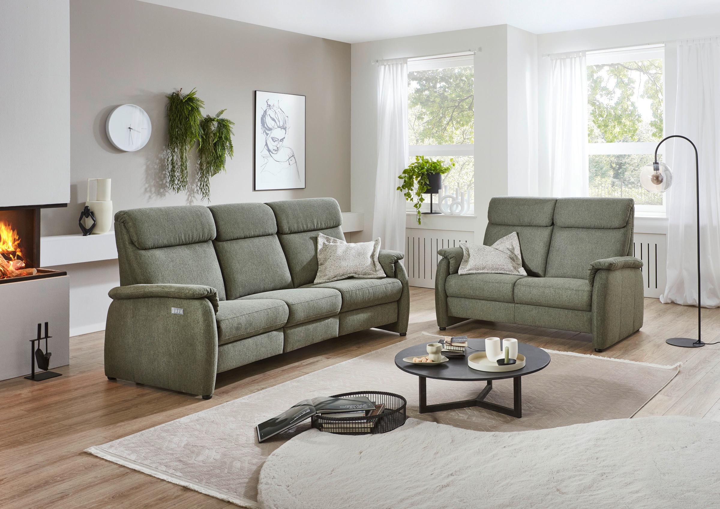 Home affaire Polstergarnitur »Turin, 2,5- & 3-Sitzer mit elektrischer Relax günstig online kaufen