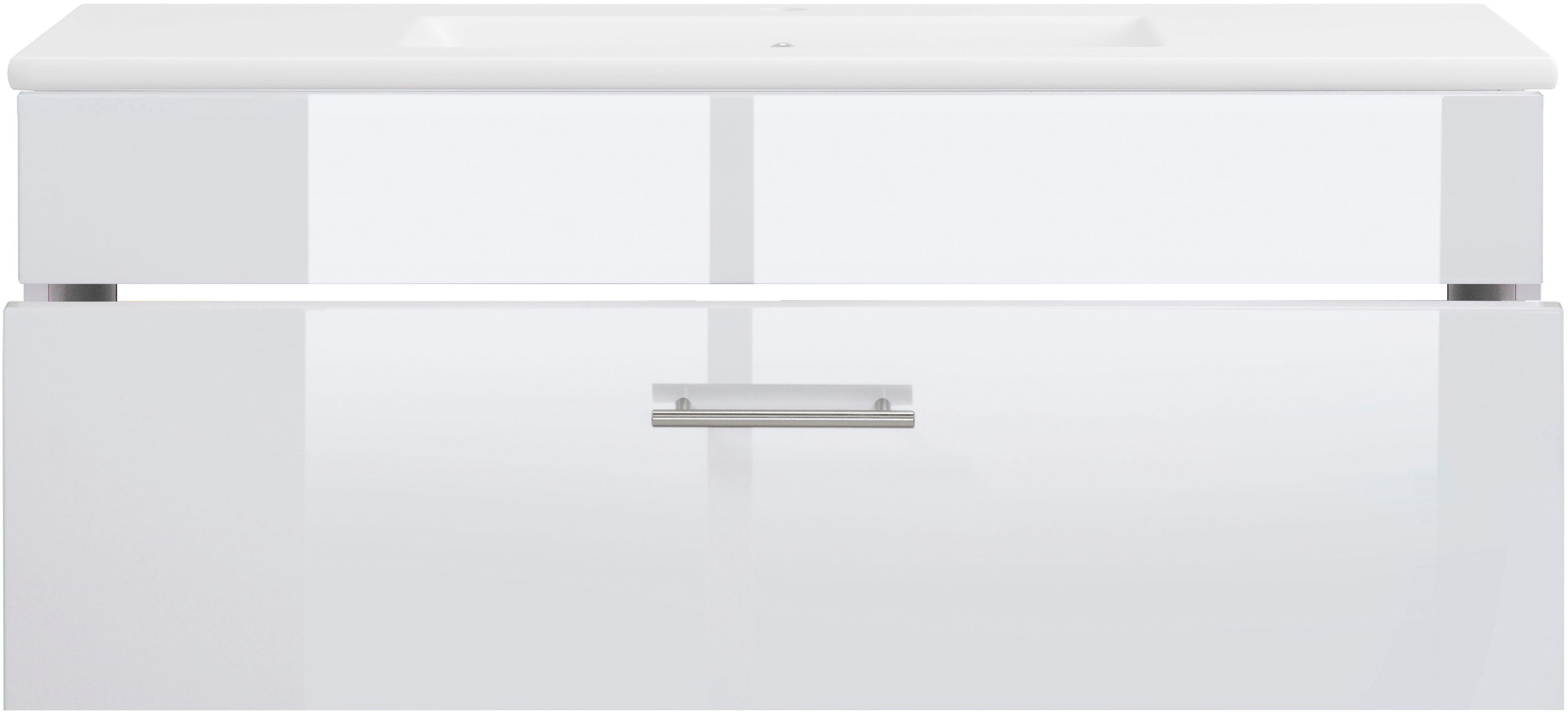 welltime Waschtisch »Trento Light, 60cm, 80cm, 100cm, Keramik-Auflagebecken«, 1 feste Blende und 1 Auszug