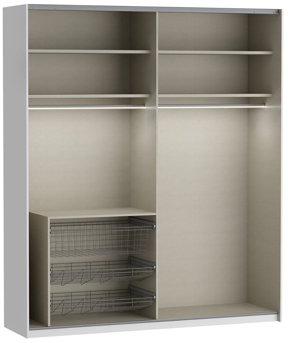 FORTE Schwebetürenschrank, Höhe 2,35 mtr, stehende Montage