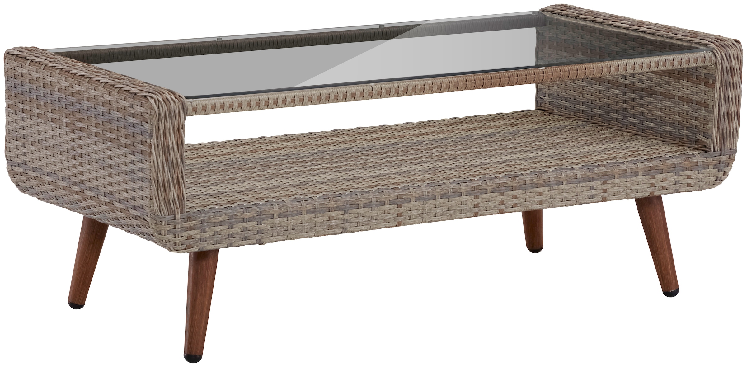KONIFERA Gartenlounge-Set »Malibu«, (14 tlg.), 3er Sofa, 2 Sessel, Tisch, Polyrattan