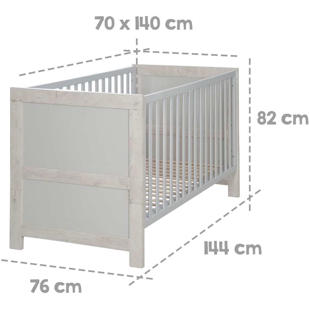 roba® Babymöbel-Set »Mila«, (Spar-Set, 2 St., Kinderbett, Wickelkommode)