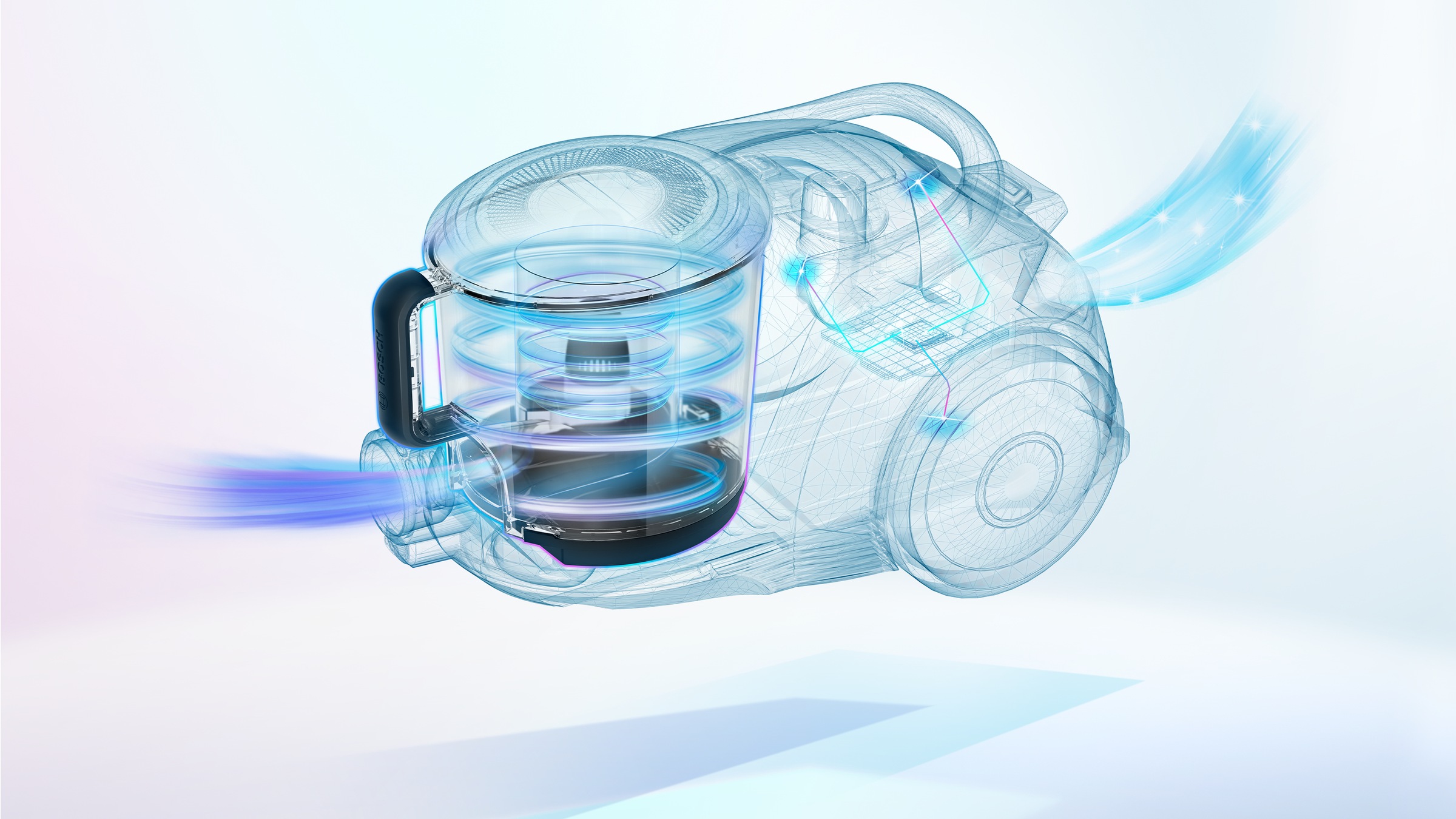 BOSCH Bodenstaubsauger »Serie 6 ProFamily BGC41XFMLY, Testsieger, ideal für Allergiker« 750 W beutellos Hygiene-Filter, 10 Jahre Motorgarantie, XXL-Polsterdüse, leise, blau