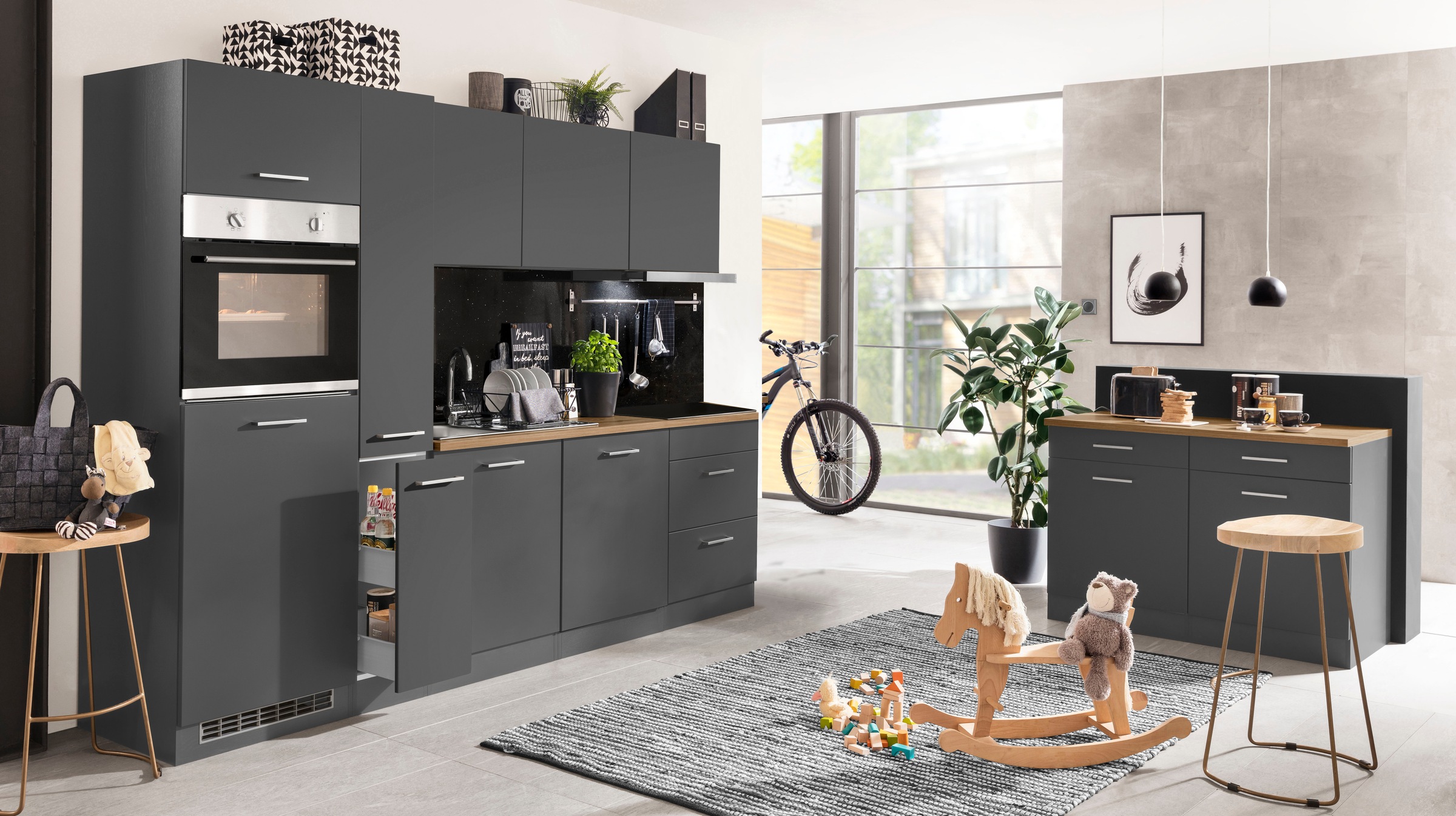 KOCHSTATION Küchenzeile »KS-Kehl«, mit E-Geräten, Breite 270 cm, inkl. Kühl günstig online kaufen