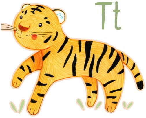 auf Tierwelt (1 Raten Wandtattoo Buchstabe bestellen St.) »Tiger T«, Wall-Art