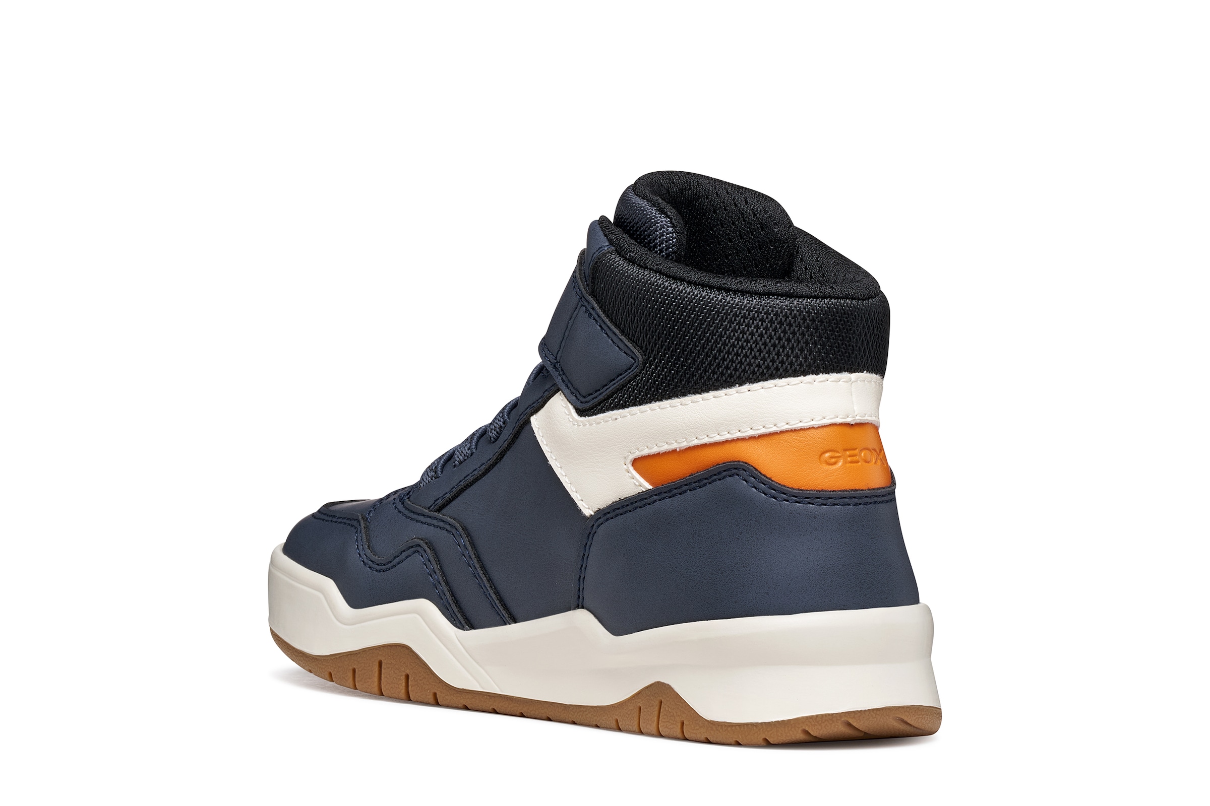 Geox Sneaker »J PERTH BOY«  Freizeitschuh mit Kontrastbesätzen, Gummizug und Klettriemchen