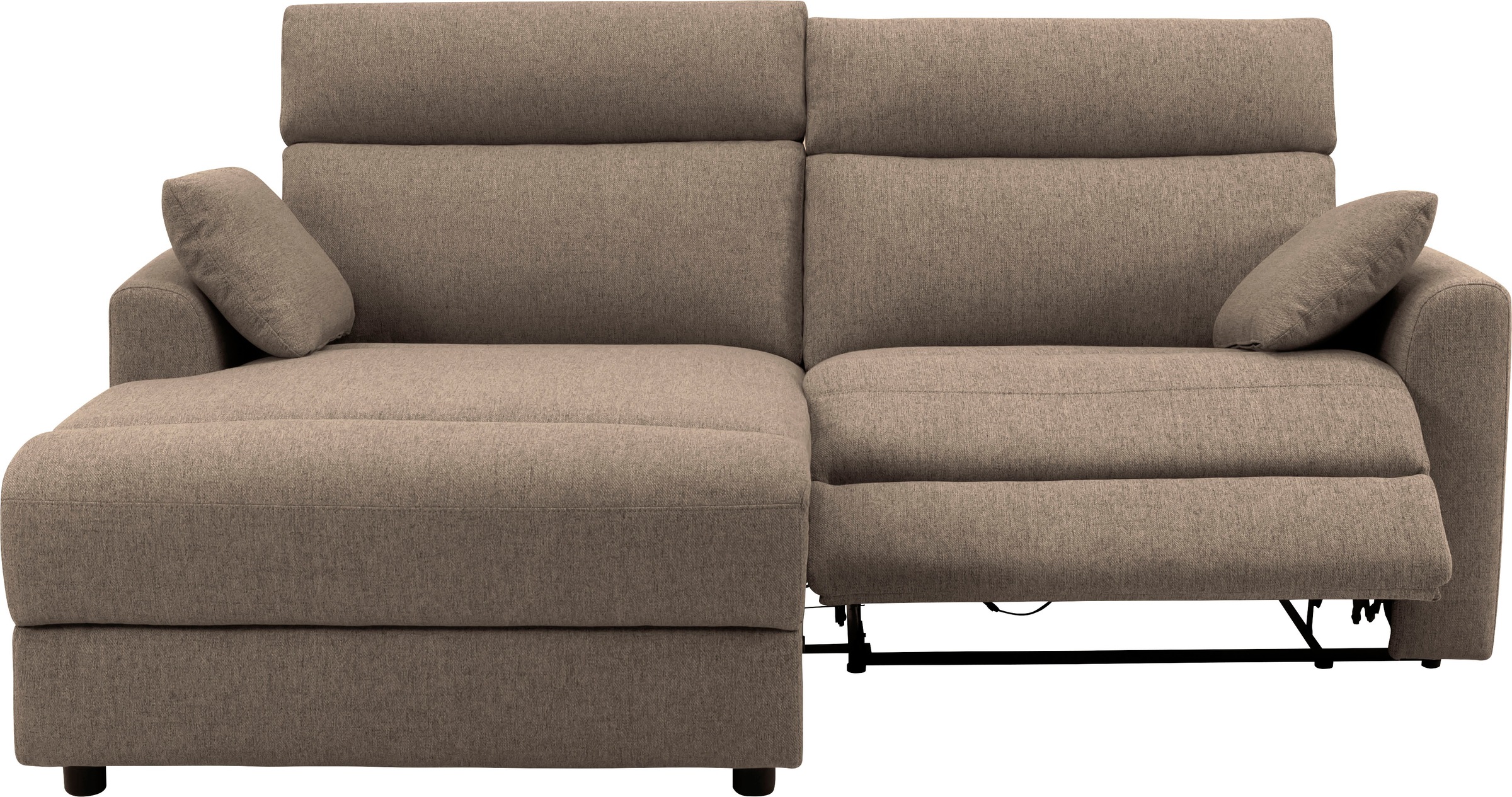 INOSIGN Ecksofa »JENNA, L-Form, 209cm, manuelle u. elektrische Funktion, mit USB A/C,«, Liegefunktion 105°-150°, Federkern, Struktur fein