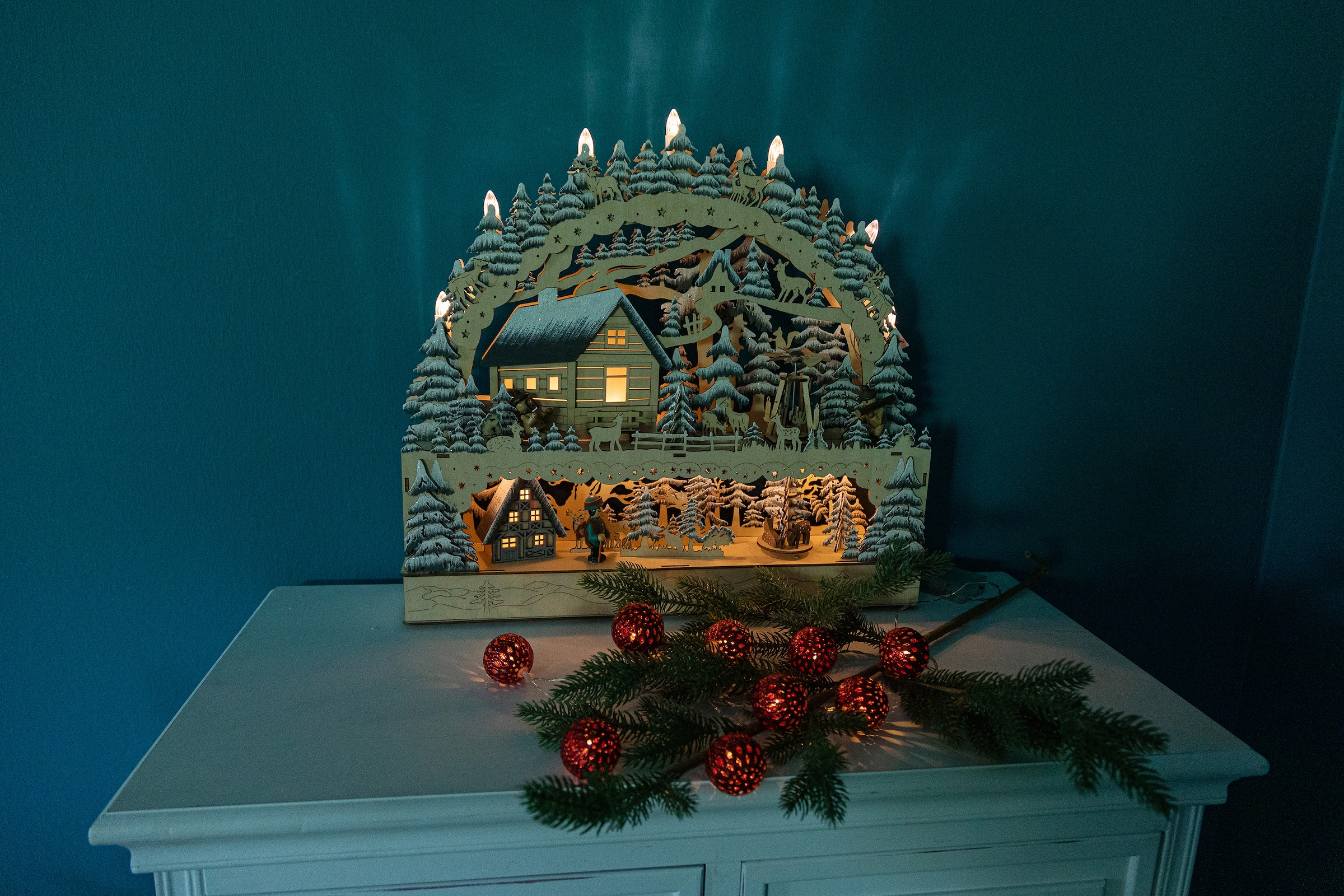 Home affaire LED Schwibbogen »Weihnachtsdeko«, cm aus mit bestellen LED 47 Holz, Beleuchtung, ca. online Höhe