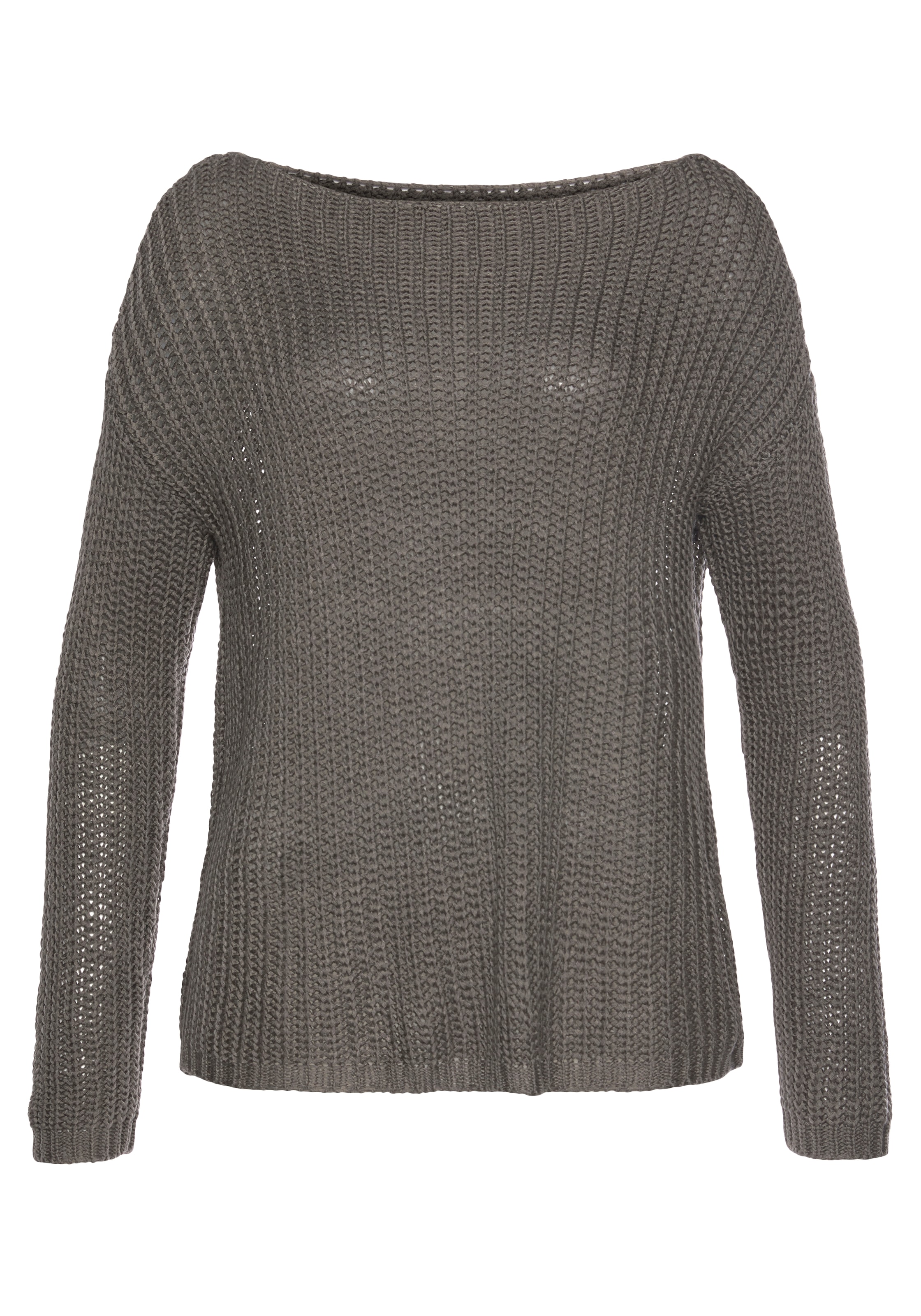 LASCANA Rundhalspullover, aus weichem Grobstrick, lockerer Strickpullover, Damenpullover