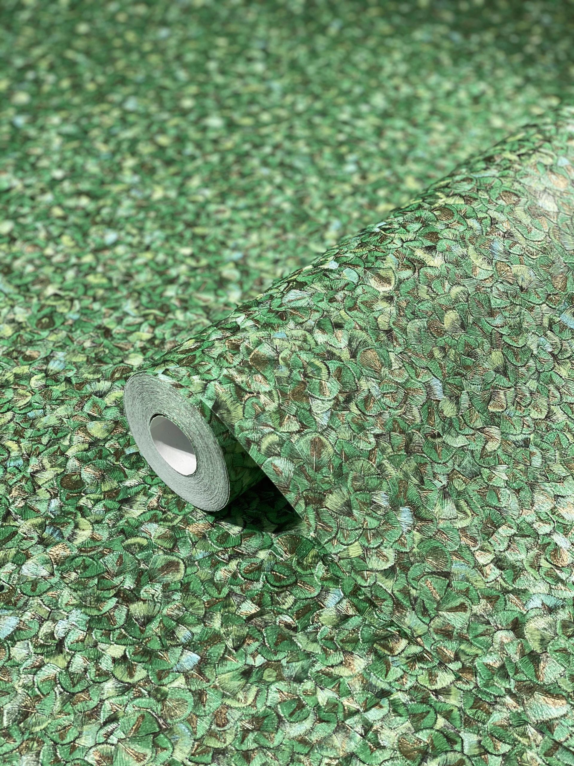 Glööckler Vliestapete, Glitzermuster-glänzend-schimmernd, Blattmotiv, moderne Tapete für Schlafzimmer Wohnzimmer Küche
