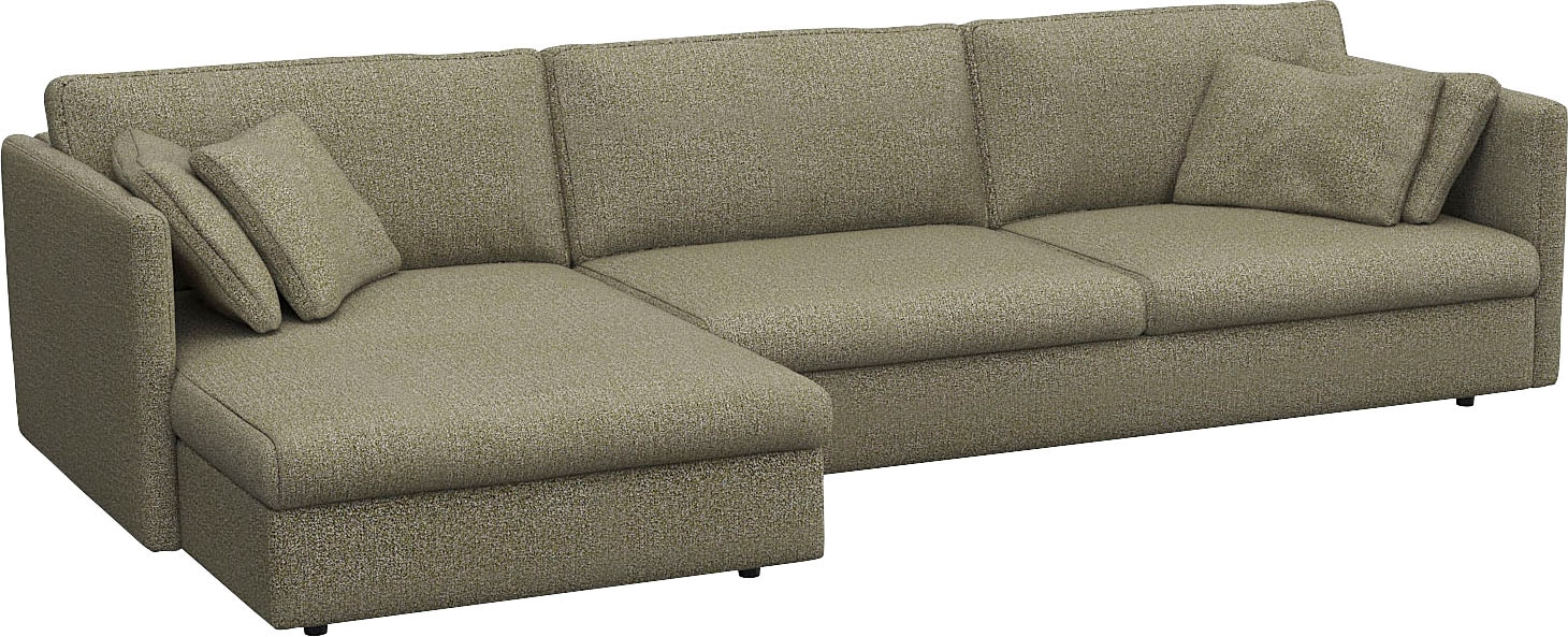 FLEXLUX Ecksofa »Lovane«, Weich & anschmiegsam, große Sitztiefe auf Kaltschaum, Dekokissen inkl.
