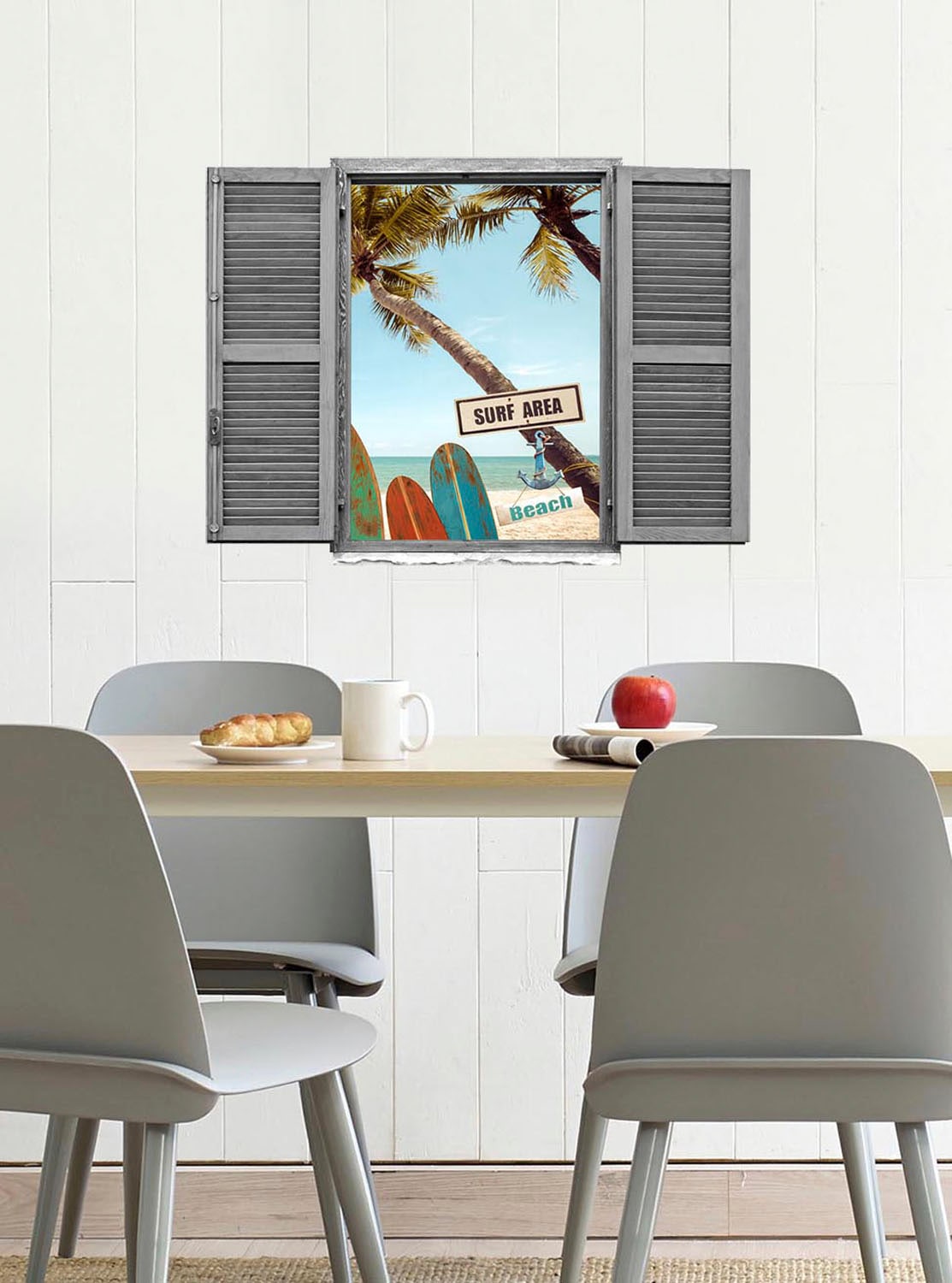 queence Wandtattoo »Surf Beach«, (1 St.), Wandsticker, Wandbild, selbstkleb günstig online kaufen