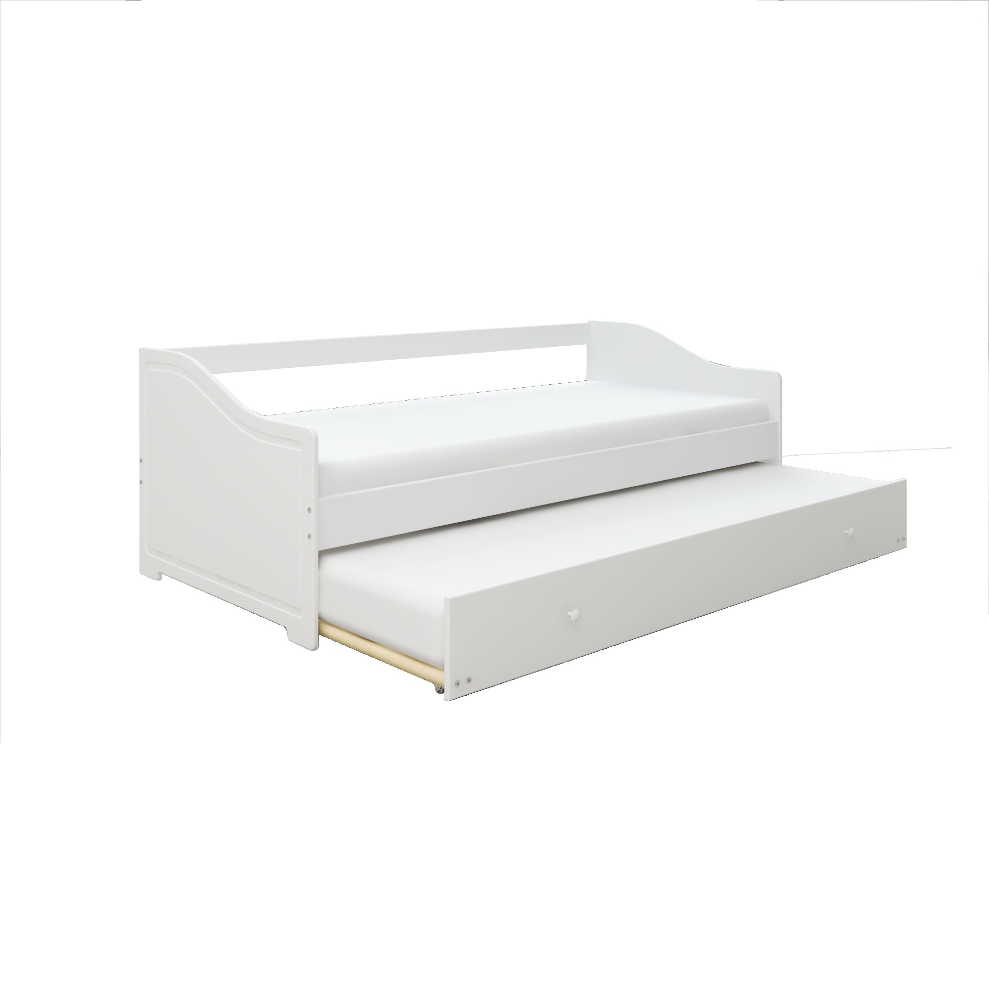 Home affaire Daybett »Arlo, inklusive 2 Matratzen + Lattenroste, Jugendbett, Gästebett,«, (Set, 5 tlg., Daybett inklusive 2-ter Schafgelegenheit, 2 Lattenroste, 2 Matratzen), 2 Schlafplätze, als Sofa nutzbar, Komplettbett