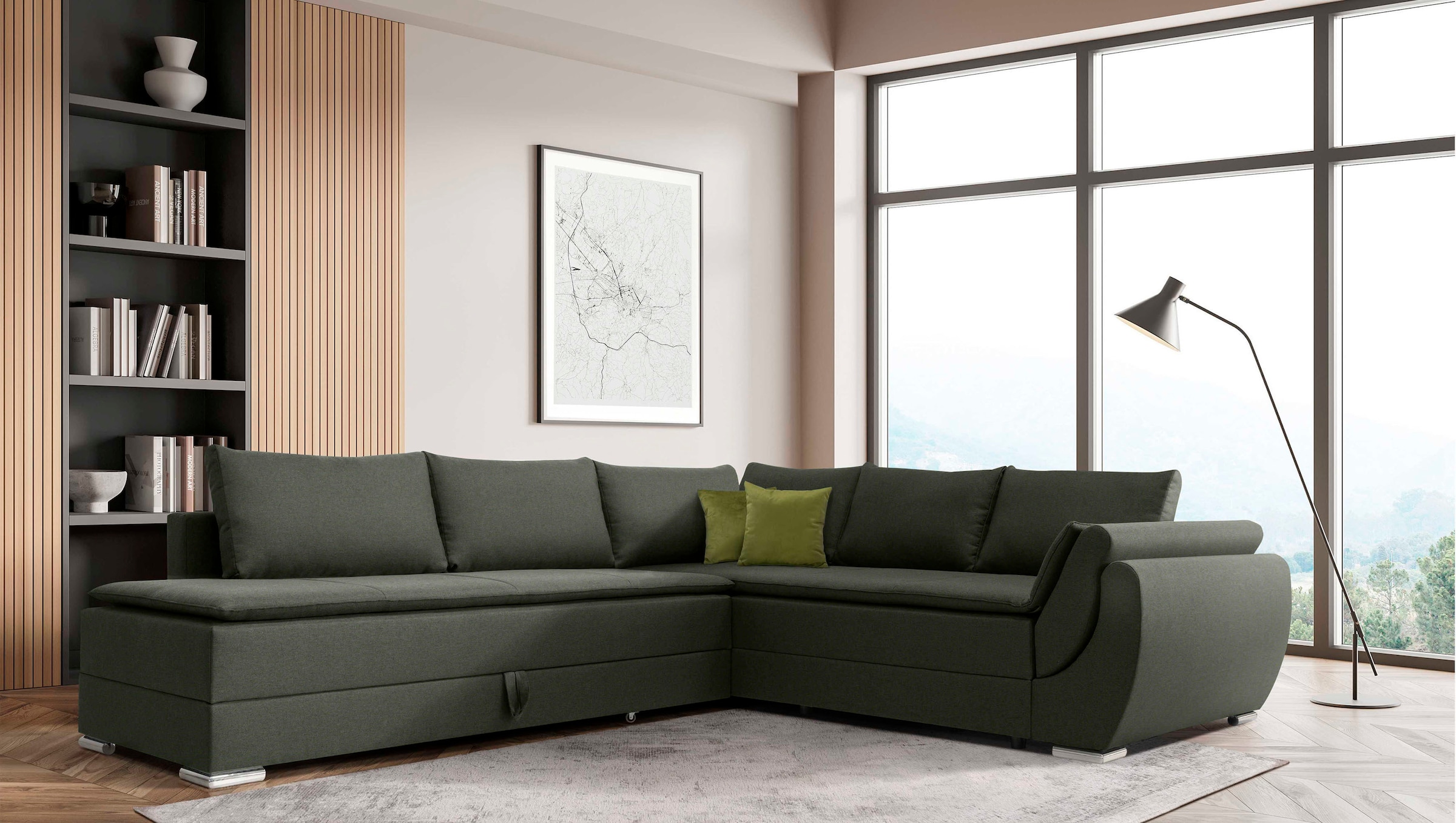 INOSIGN Ecksofa "Göteborg", mit Boxspring-Bettfunktion und Bettkasten, Daue günstig online kaufen