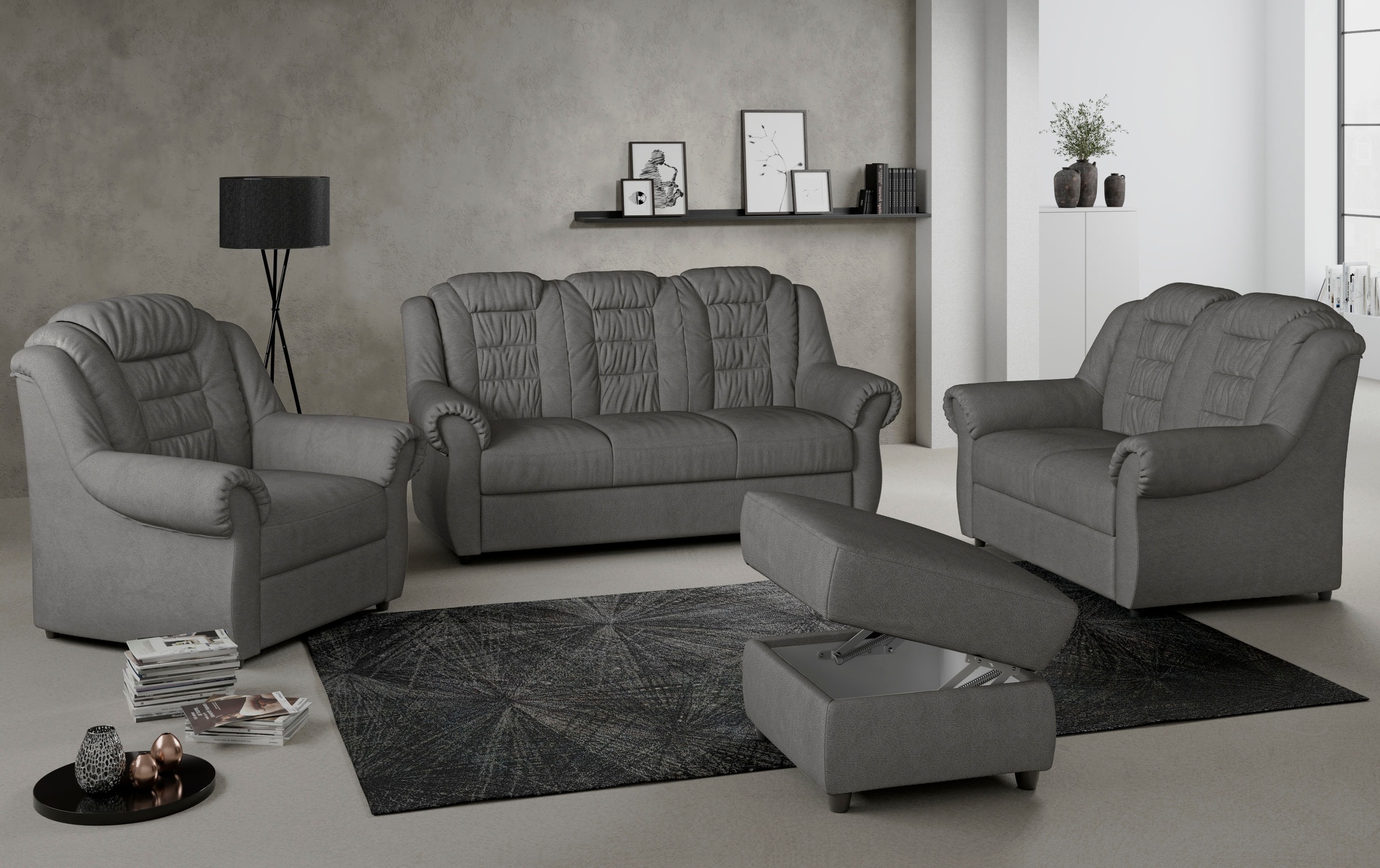 Home affaire 3-Sitzer »Boston« Sofa mit hoher Rückenlehne günstig online kaufen