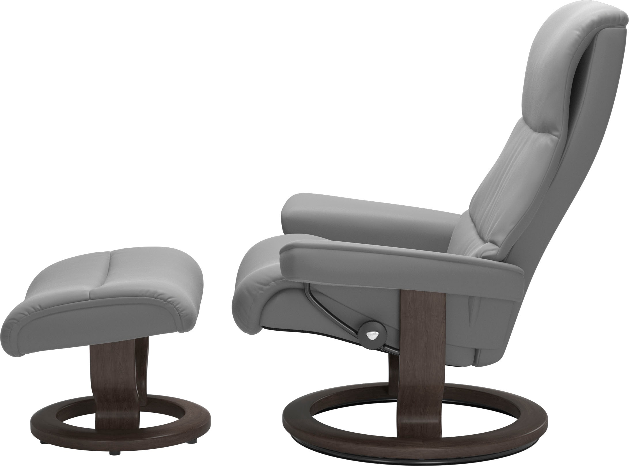 Stressless® Relaxsessel »View«, (Set, Relaxsessel mit Hocker), mit Classic Base, Größe M,Gestell Wenge