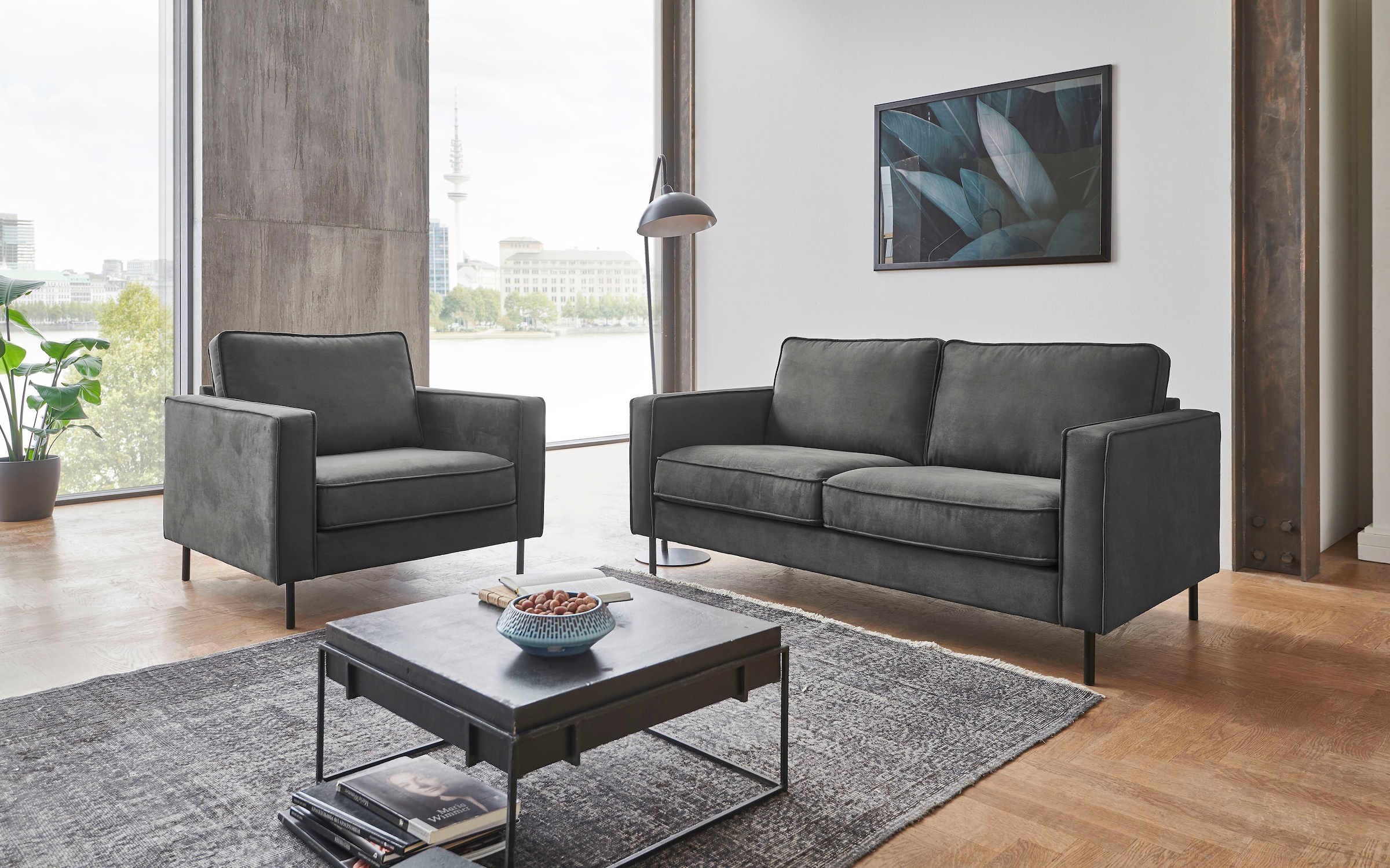ATLANTIC home collection Sessel »Weston« im skandinavischem Stil, mit Welle günstig online kaufen