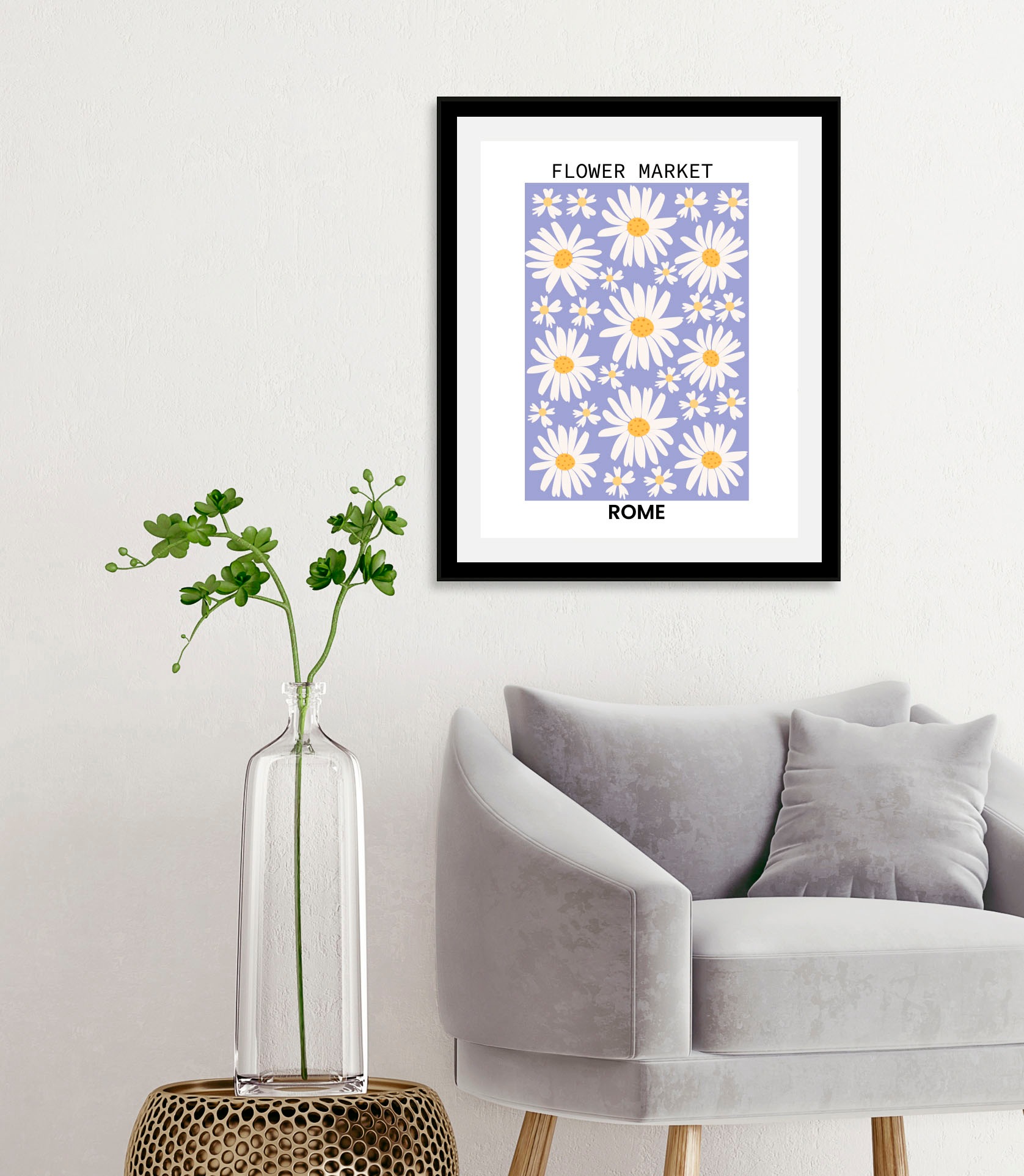 queence Bild »Gänseblümchen«, (1 St.), HD Premium Poster-Druck inkl. Holzra günstig online kaufen
