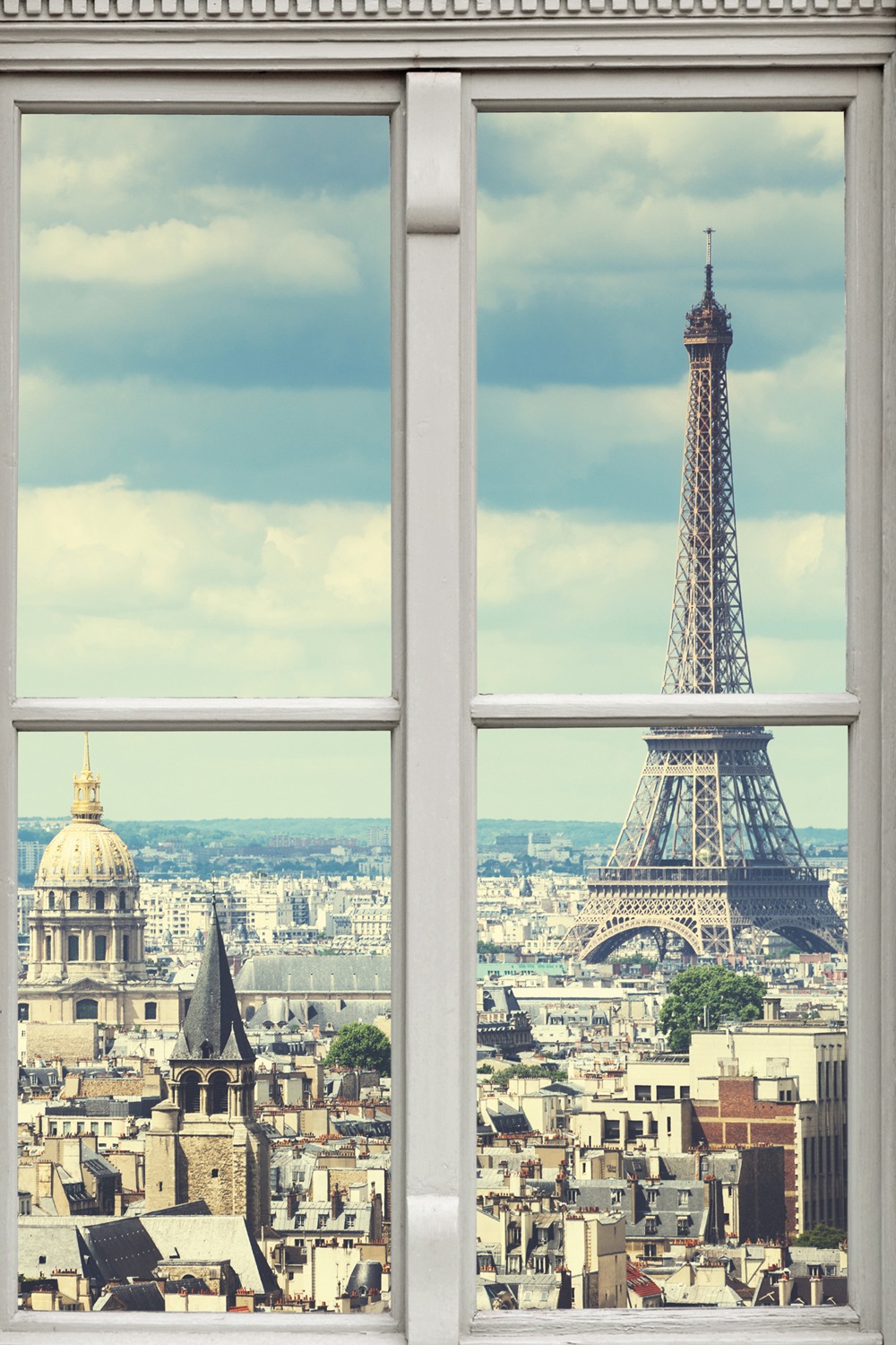 queence Leinwandbild »Paris«, Stadt-Paris-Fensterblick, (1 St.), Premium-Le günstig online kaufen