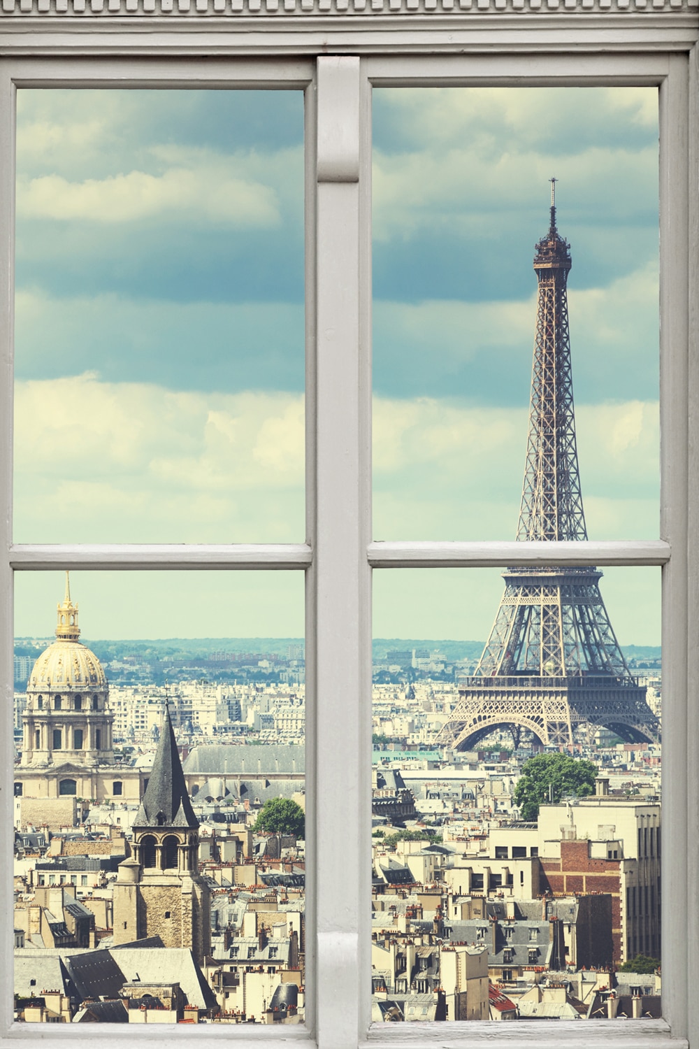 queence Leinwandbild »Paris«, Stadt-Paris-Fensterblick, (1 St.), Premium-Le günstig online kaufen
