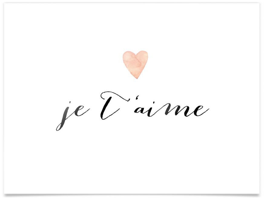 Wall-Art Poster »Je t\'aime«, Schriftzug, (1 St.), Poster, Wandbild, Bild,  Wandposter auf Rechnung kaufen